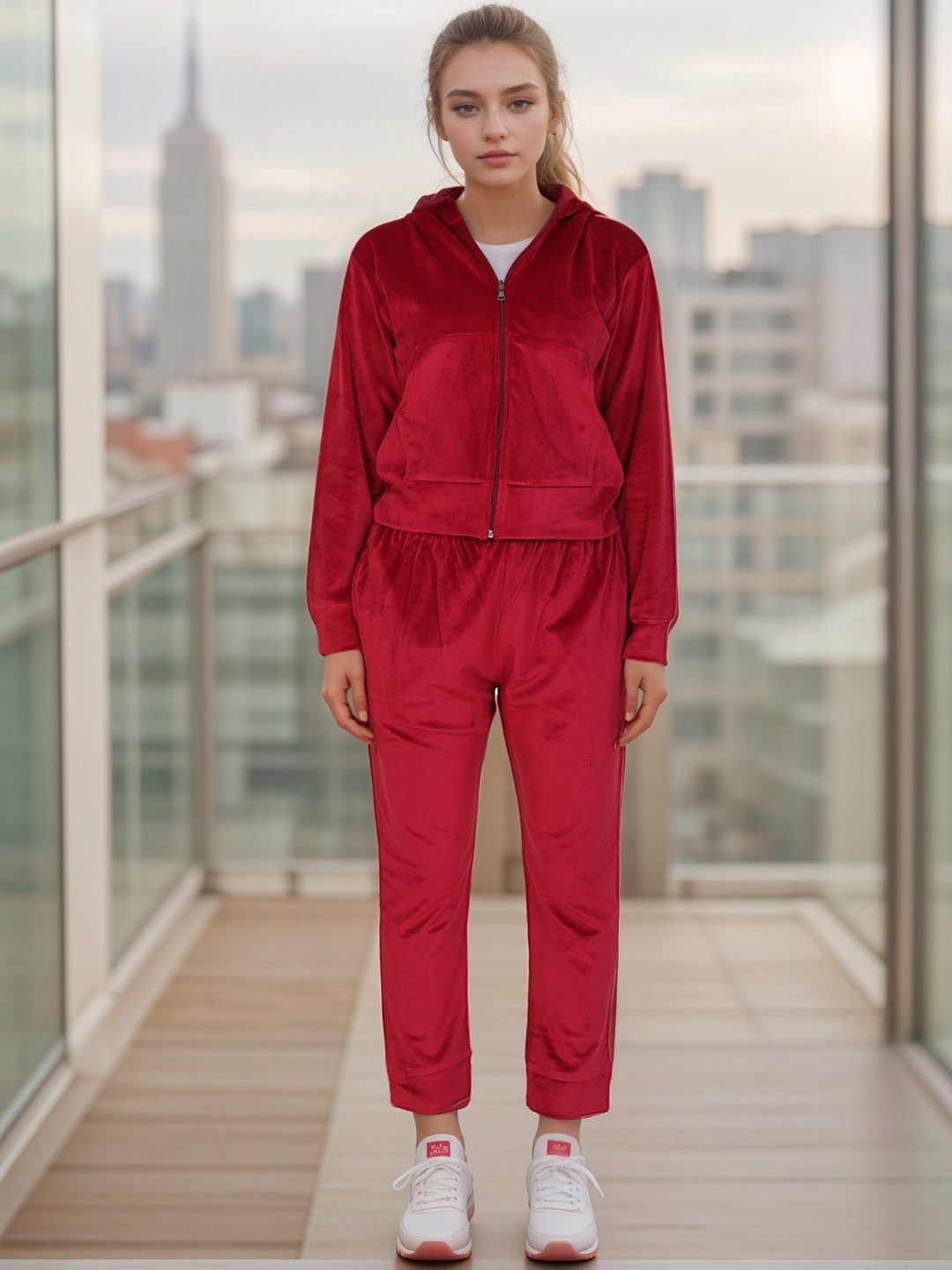 

BAESD Hooded Sweatshirt With Joggers, Red