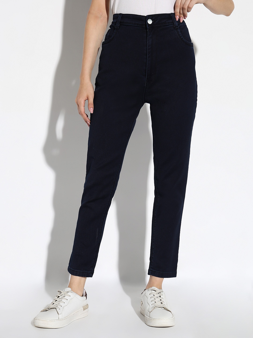 

SHOWOFF Women Cotton Comfort Slim Fit Acid Wash Stretchable Jeans, Navy blue
