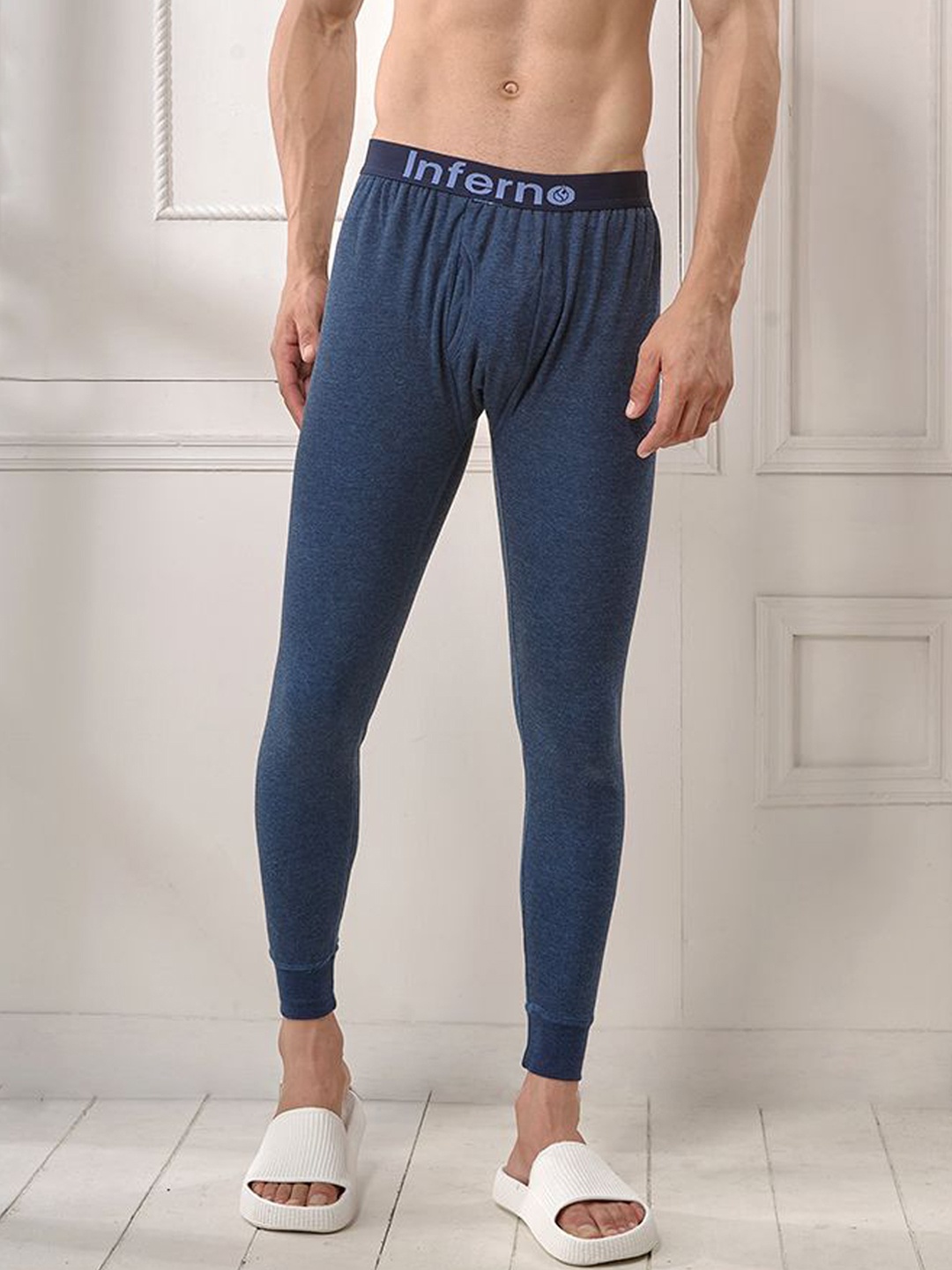 

INFERNO Men Thermal Bottom with Fleeced Linning, Blue