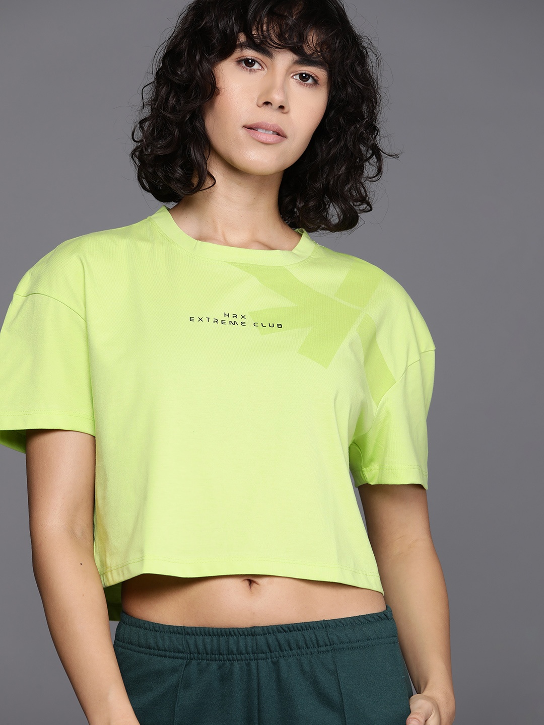 

HRX by Hrithik Roshan Typography Printed Lifestyle T-shirt, Fluorescent green
