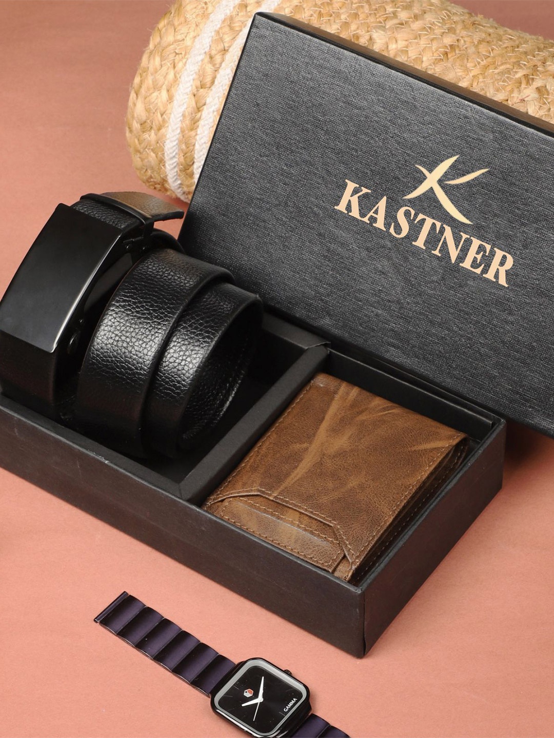 

Kastner Men Belt & Wallet Accessory Gift Set, Black