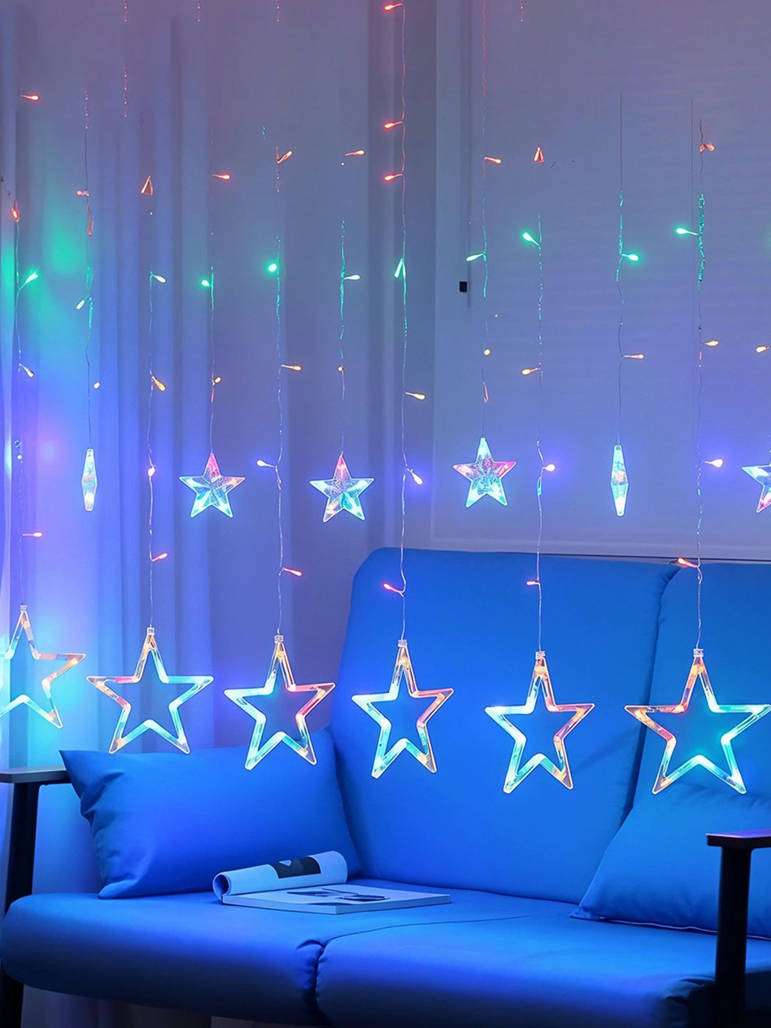 

Kuber Industries Blue Star Shape String Light