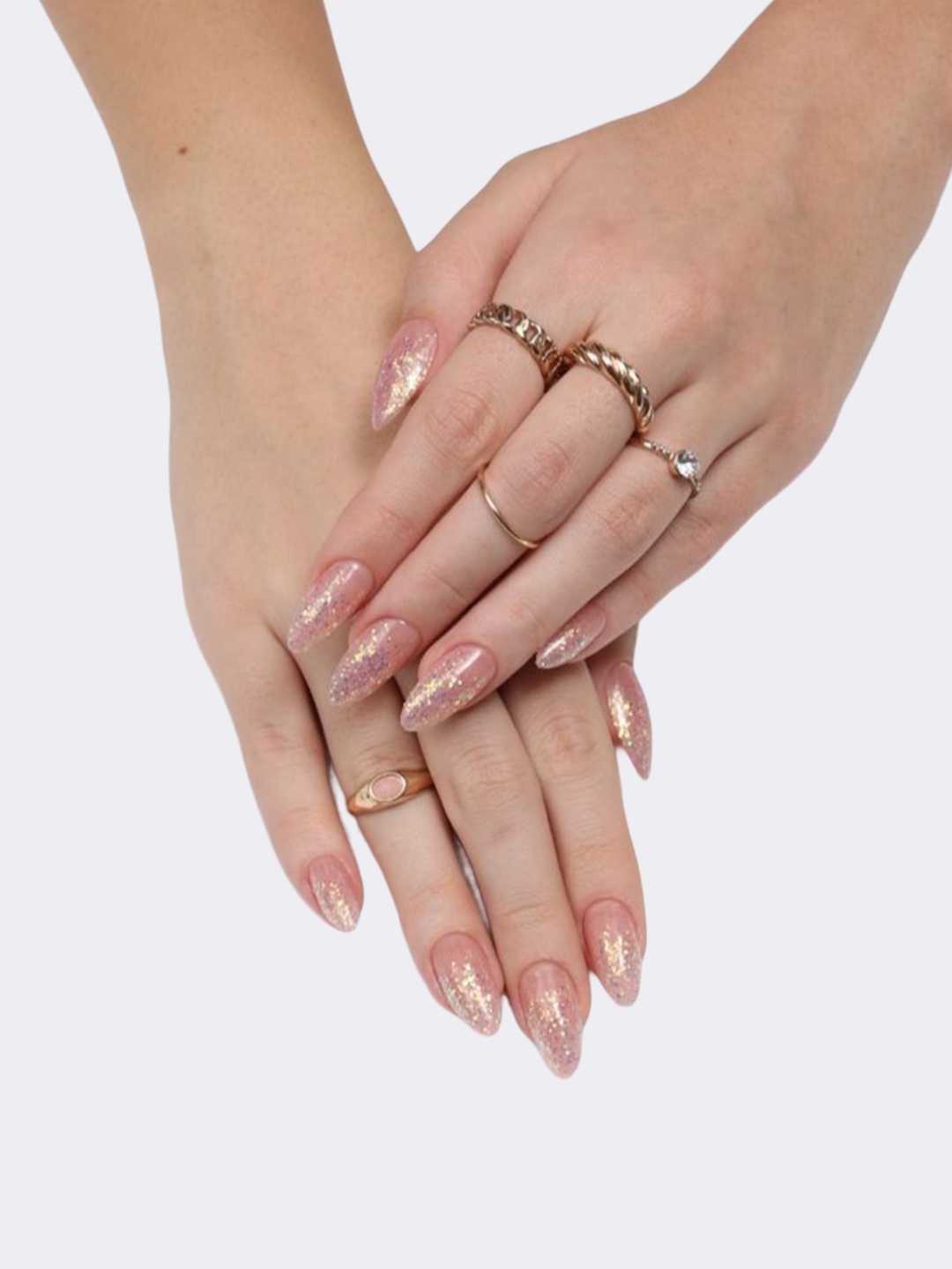

Pep Nails 24 Pcs Artificial Glitter Soft Gel Press On Nails, Nude
