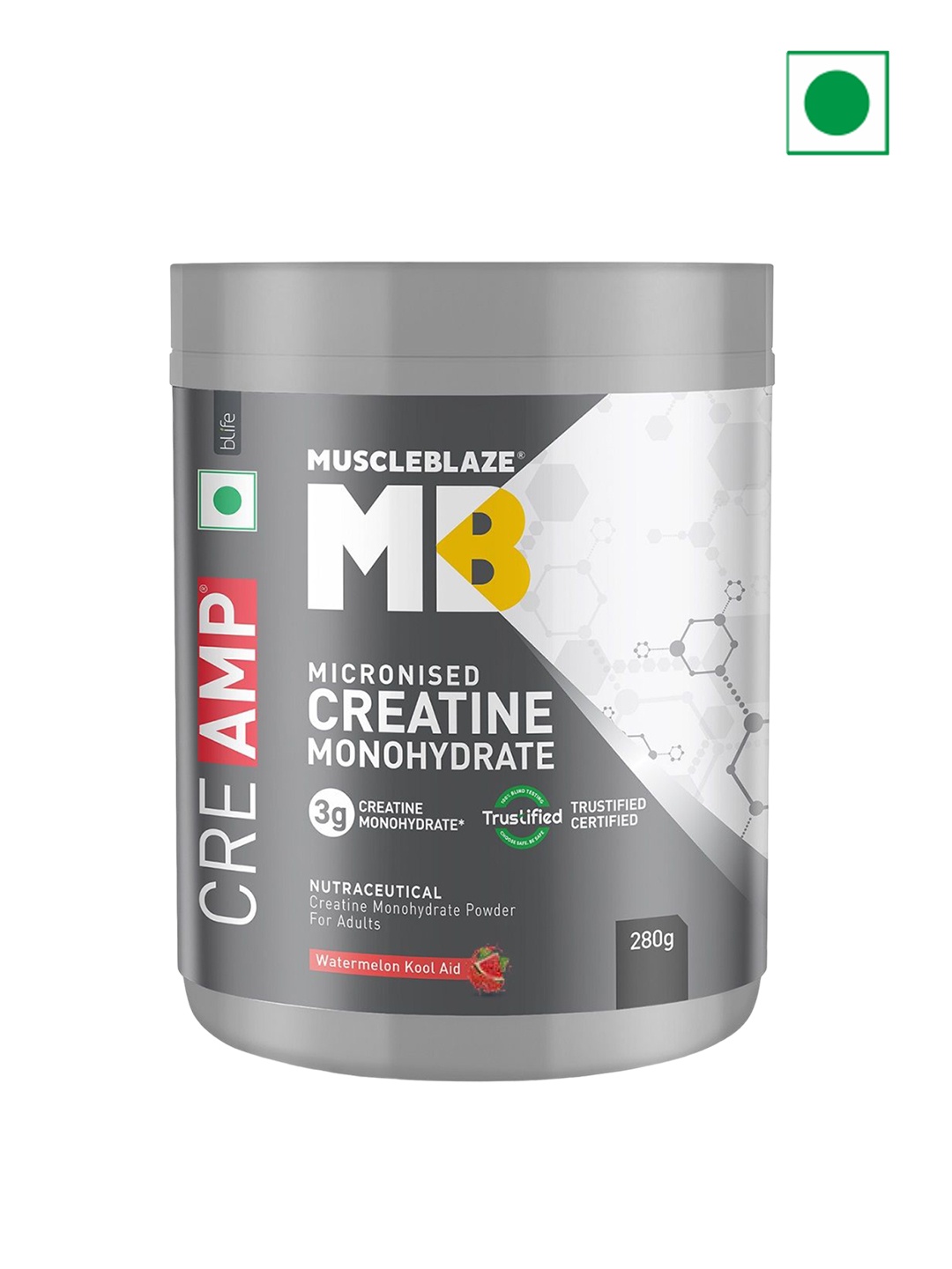 

MuscleBlaze Micronised Creatine Monohydrate - 280 g - Watermelon Kool Aid, Red