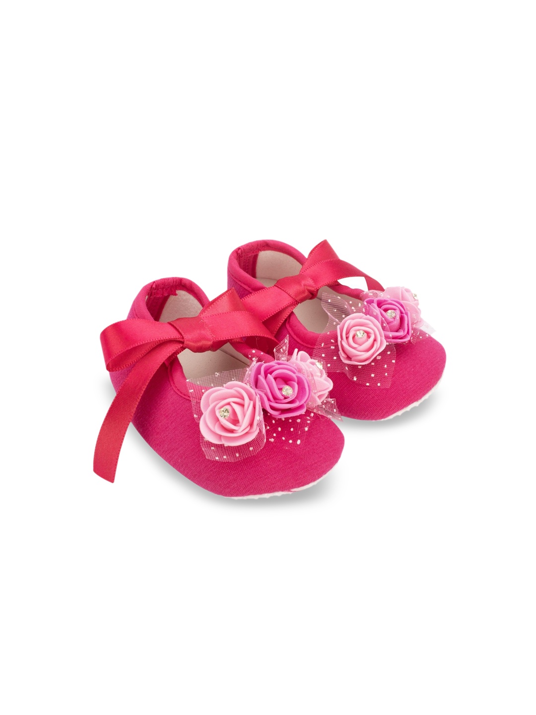 

Daizy Girls Floral Applique Booties, Pink