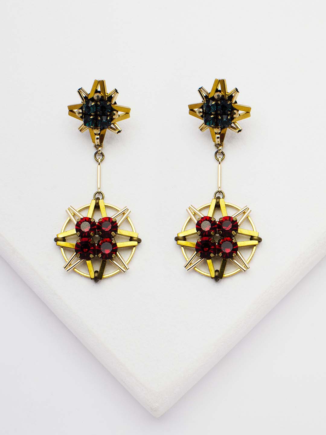 

Rhea Gold-Plated Contemporary Drop Earrings