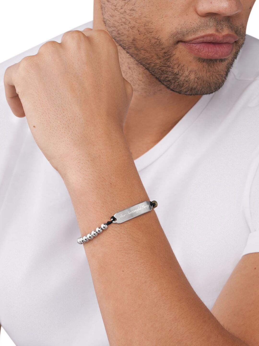 

DIESEL Men Stainless Steel Charm Bracelet, Silver