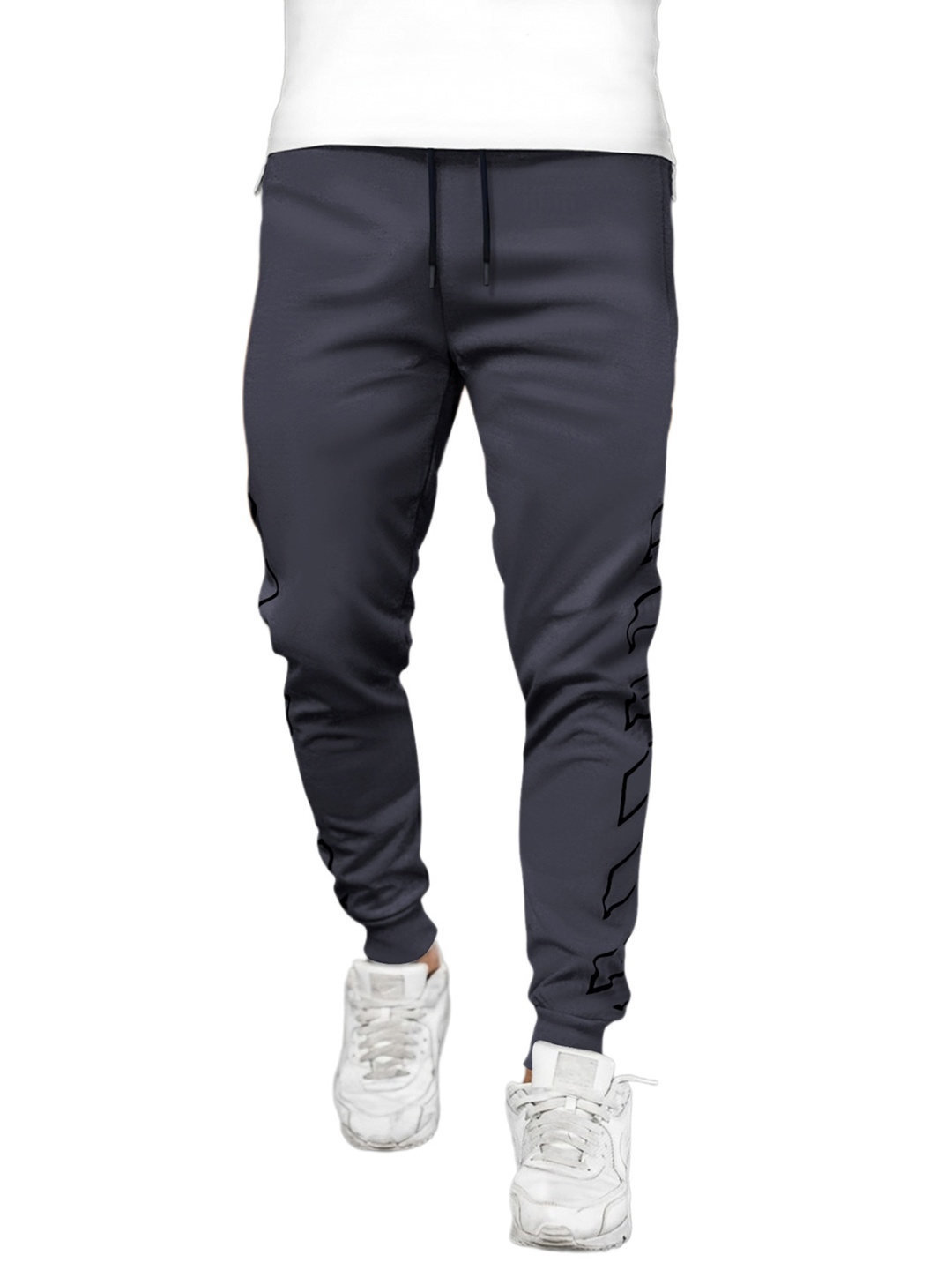 

StyleCast x Revolte Men Solid Mid-Rise Joggers, Grey