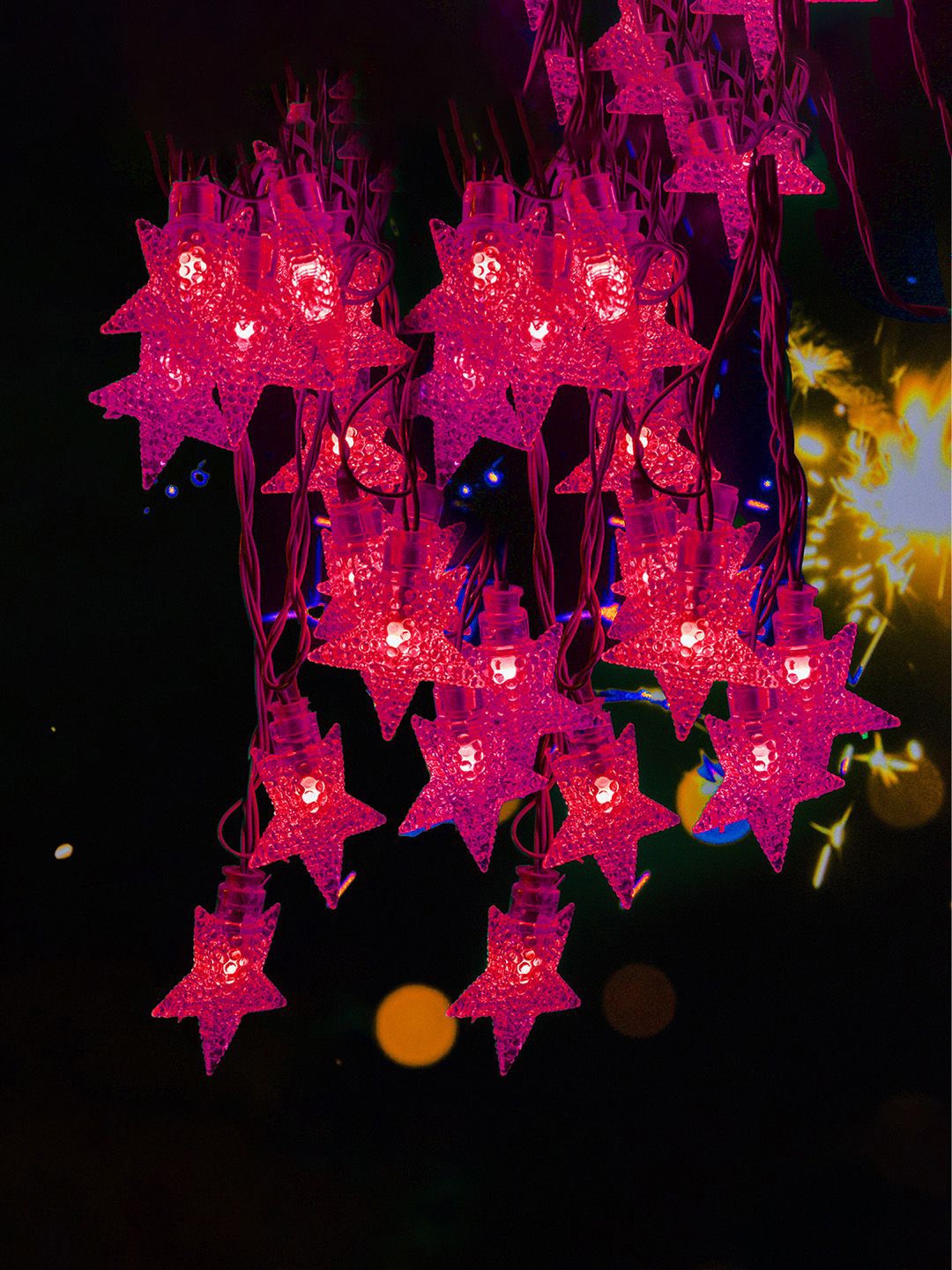

Kuber Industries Red Star Shape String Lights