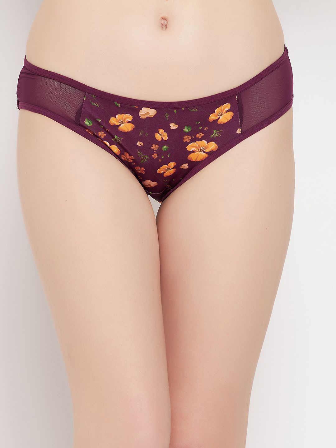 

Clovia Women Printed Low-Rise Bikini Briefs, Maroon