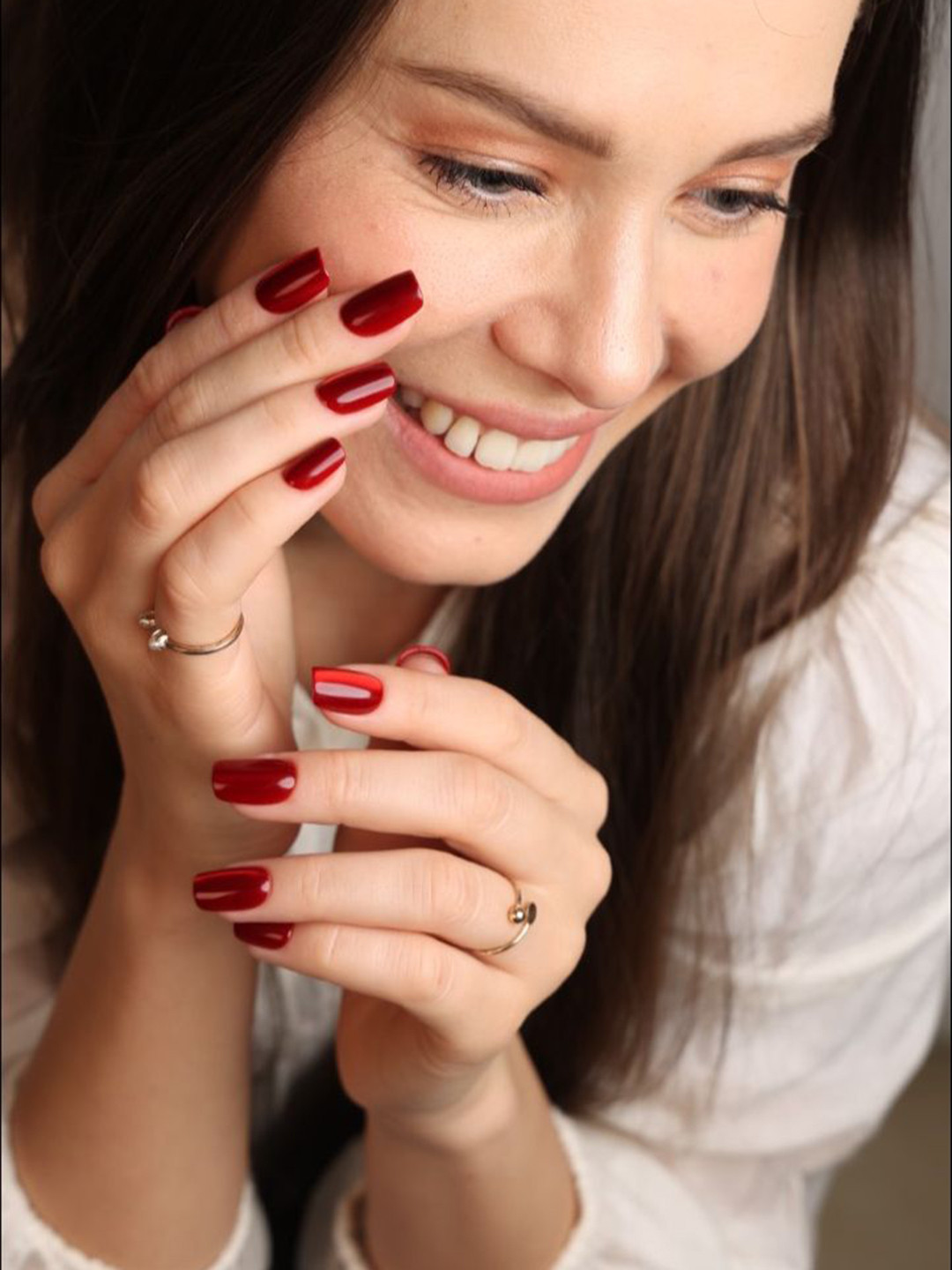 

Pep Nails 30 Pcs Artificial Press On Nails With Cat Eye Design-Red