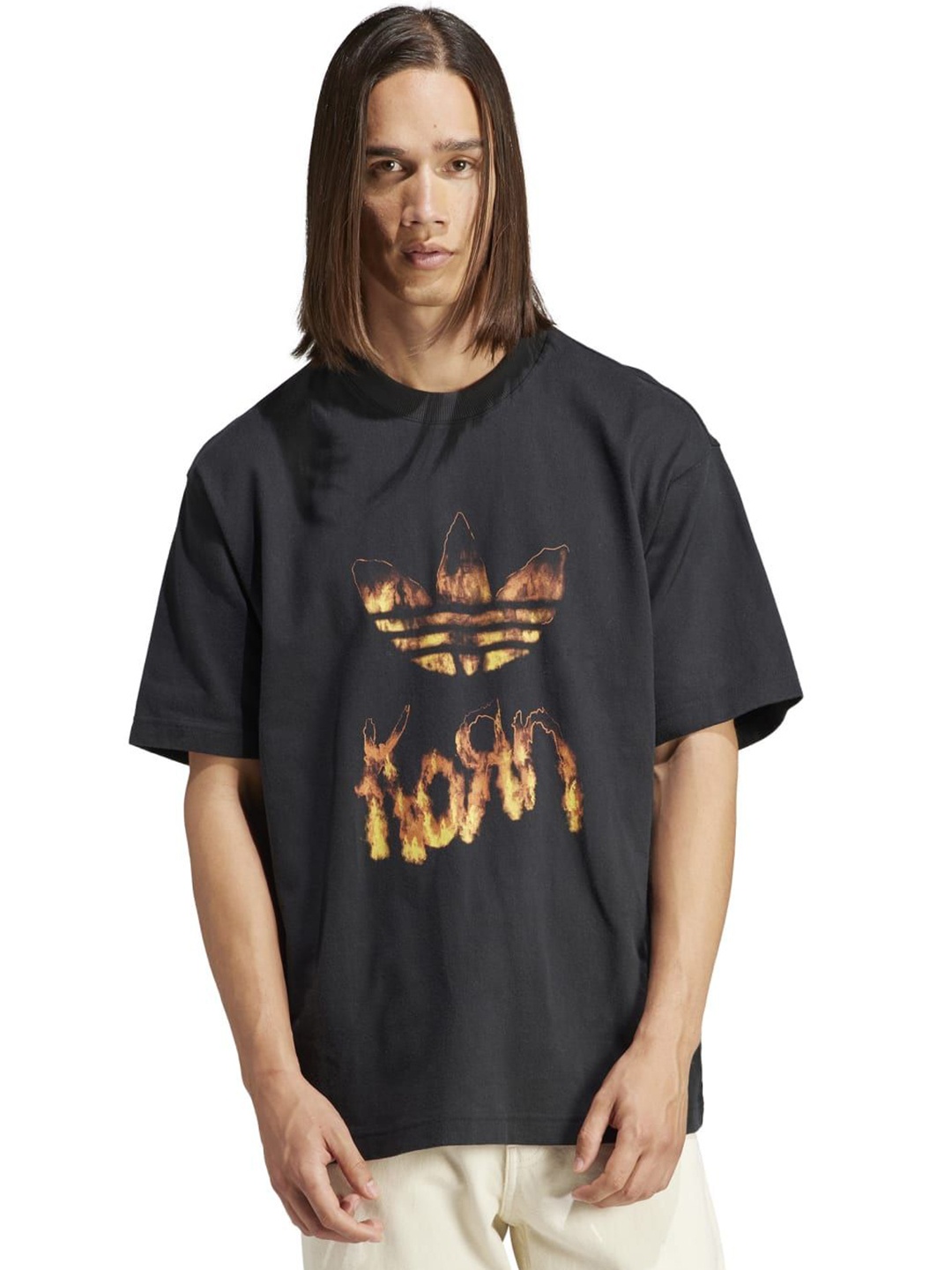 

ADIDAS Originals Men Typography Printed Round Neck Cotton T-shirt, Black