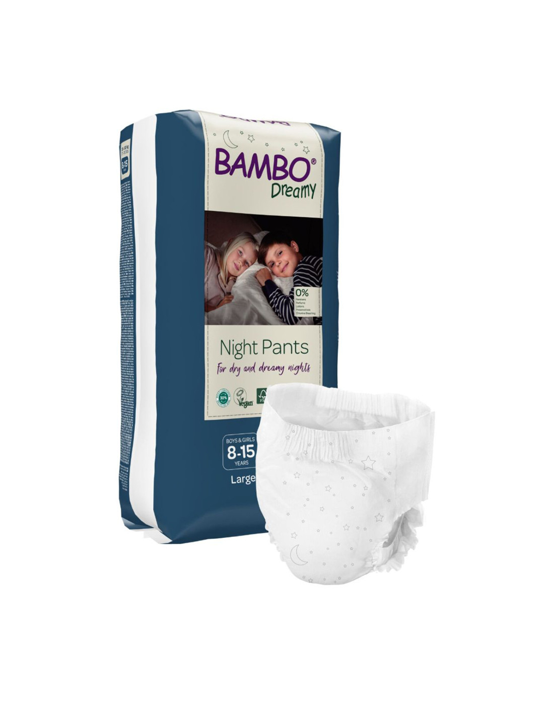 

Bambo Nature Skin Friendly Night Pants - L, White