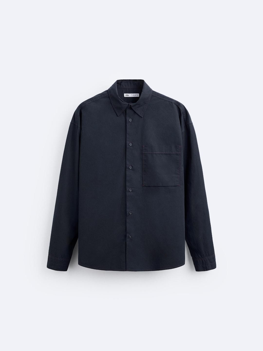 

ZARA Men Navy Blue Shirts