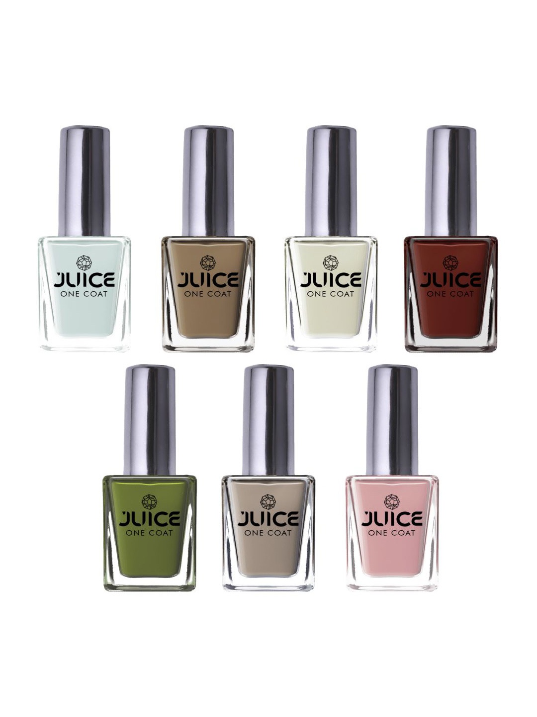 

JUICE Set of 7 One Coat Long-Wearing Quick Dry Glossy Nail Polish - 11 ml each, Multi