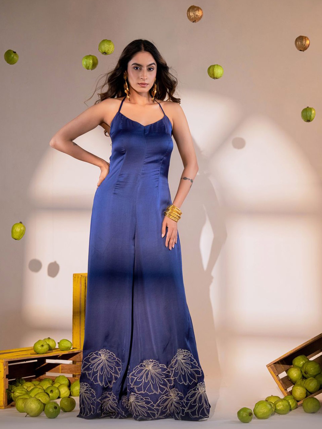 

AMROOD Halter Neck Basic Jumpsuit, Blue