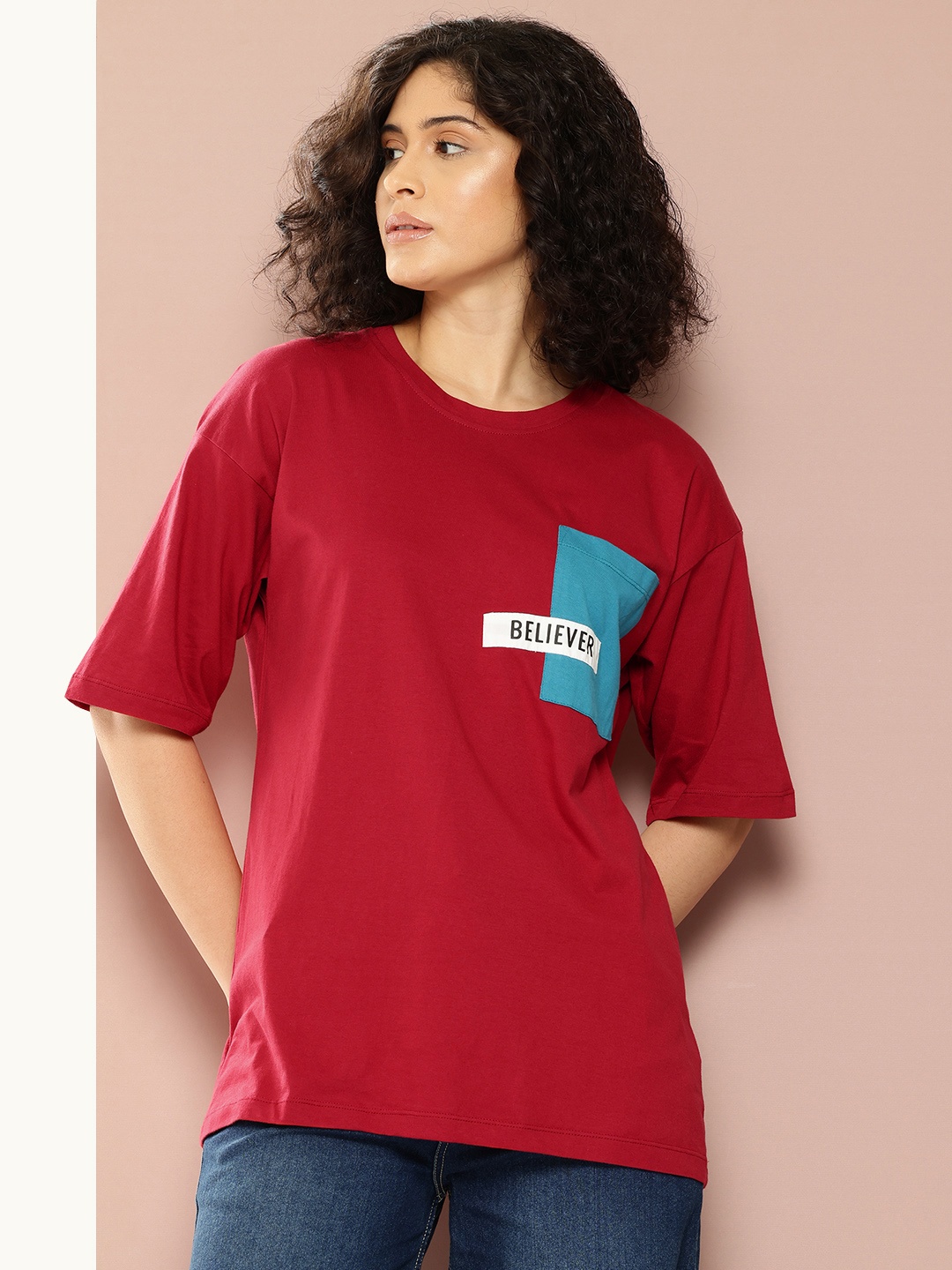 

Harvard T-shirt with Patch Pocket, Red