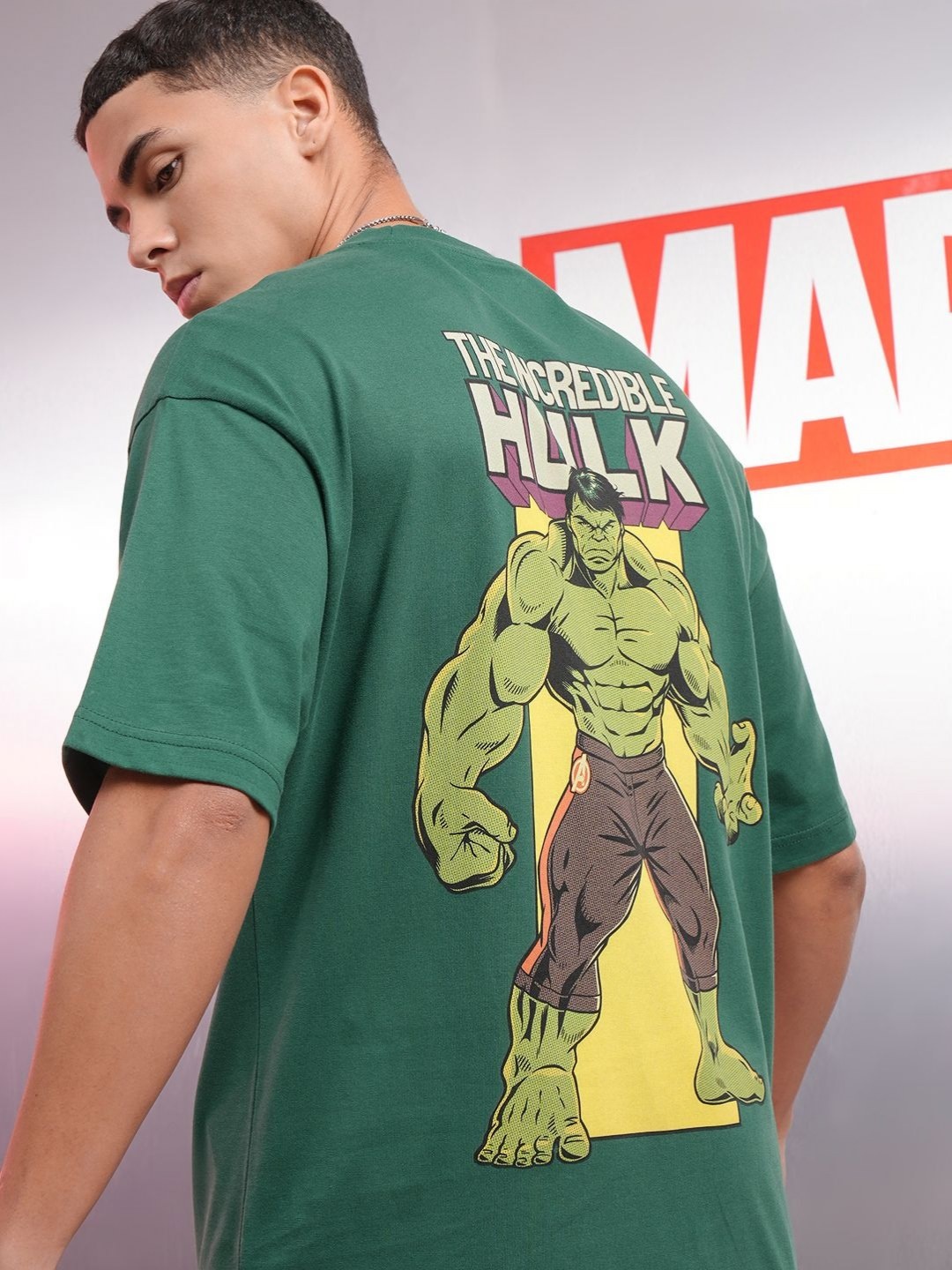 

HIGHLANDER Men Printed Drop-Shoulder Sleeves T-shirt, Green