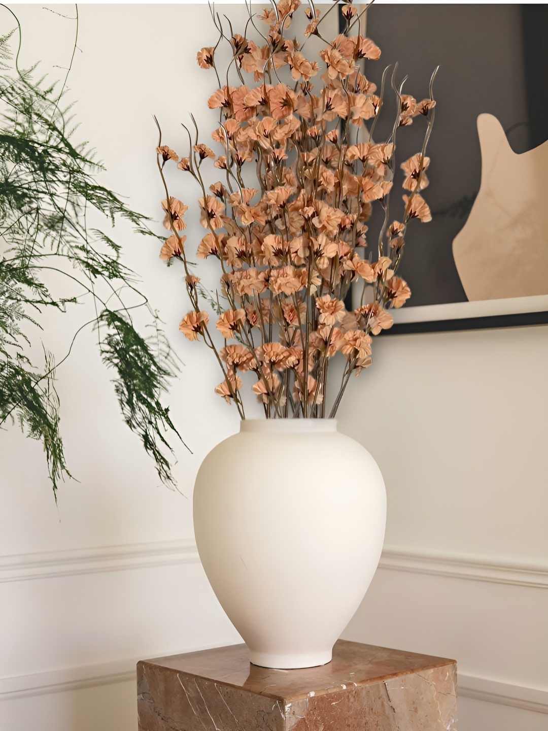 

ARTSY Peach-Coloured Non-Hanging Sunflower Artificial Flower Without Pot