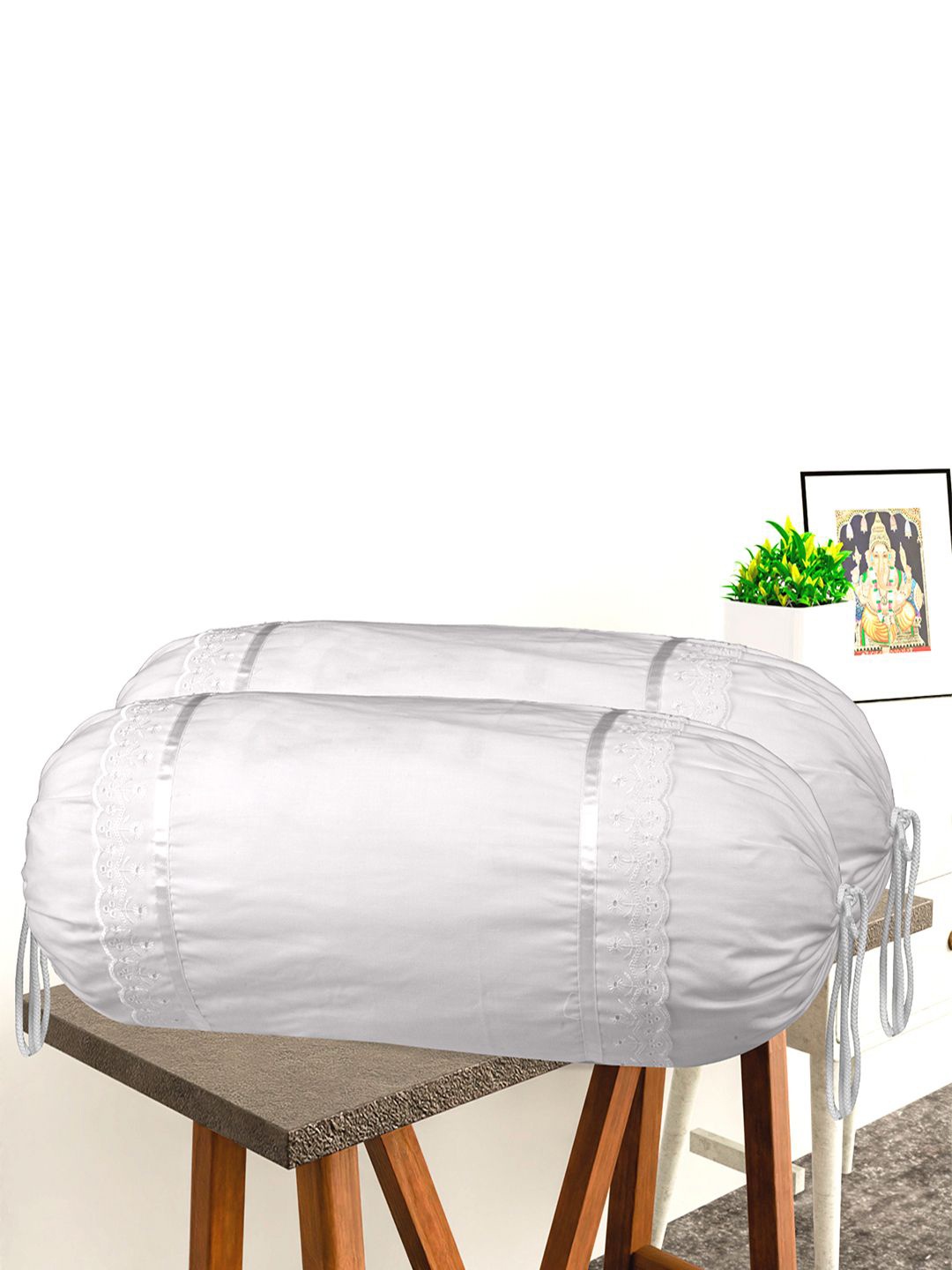 

Kuber Industries Grey 6 Pieces Printed Cotton Bolster Covers