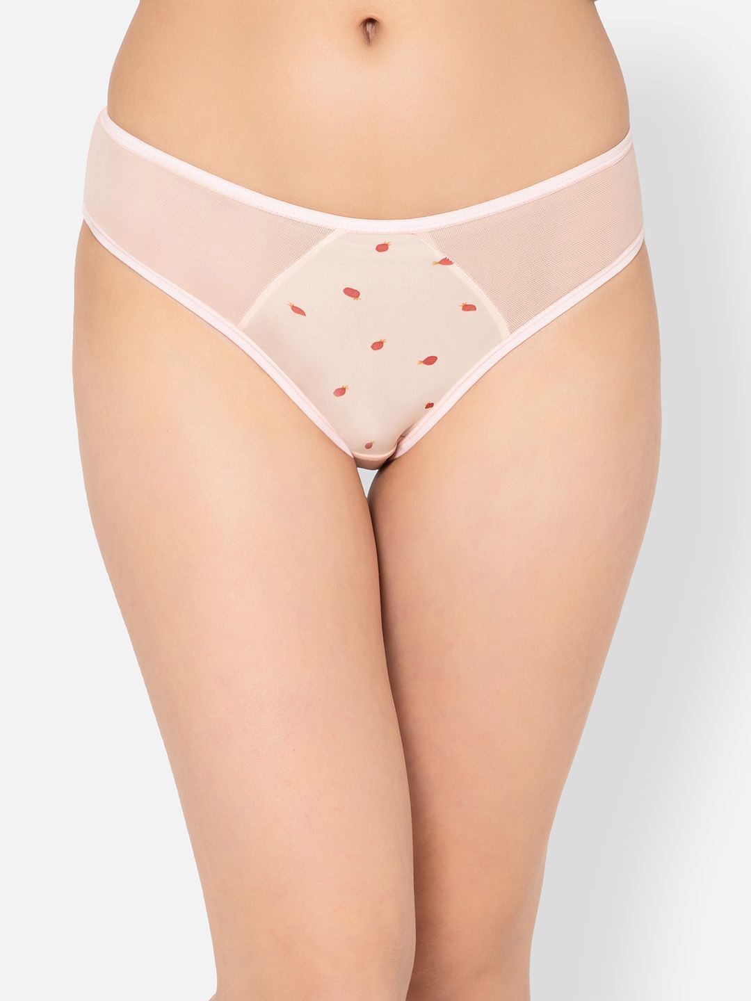 

Clovia Women Self Design Low Rise Bikini Briefs, Pink