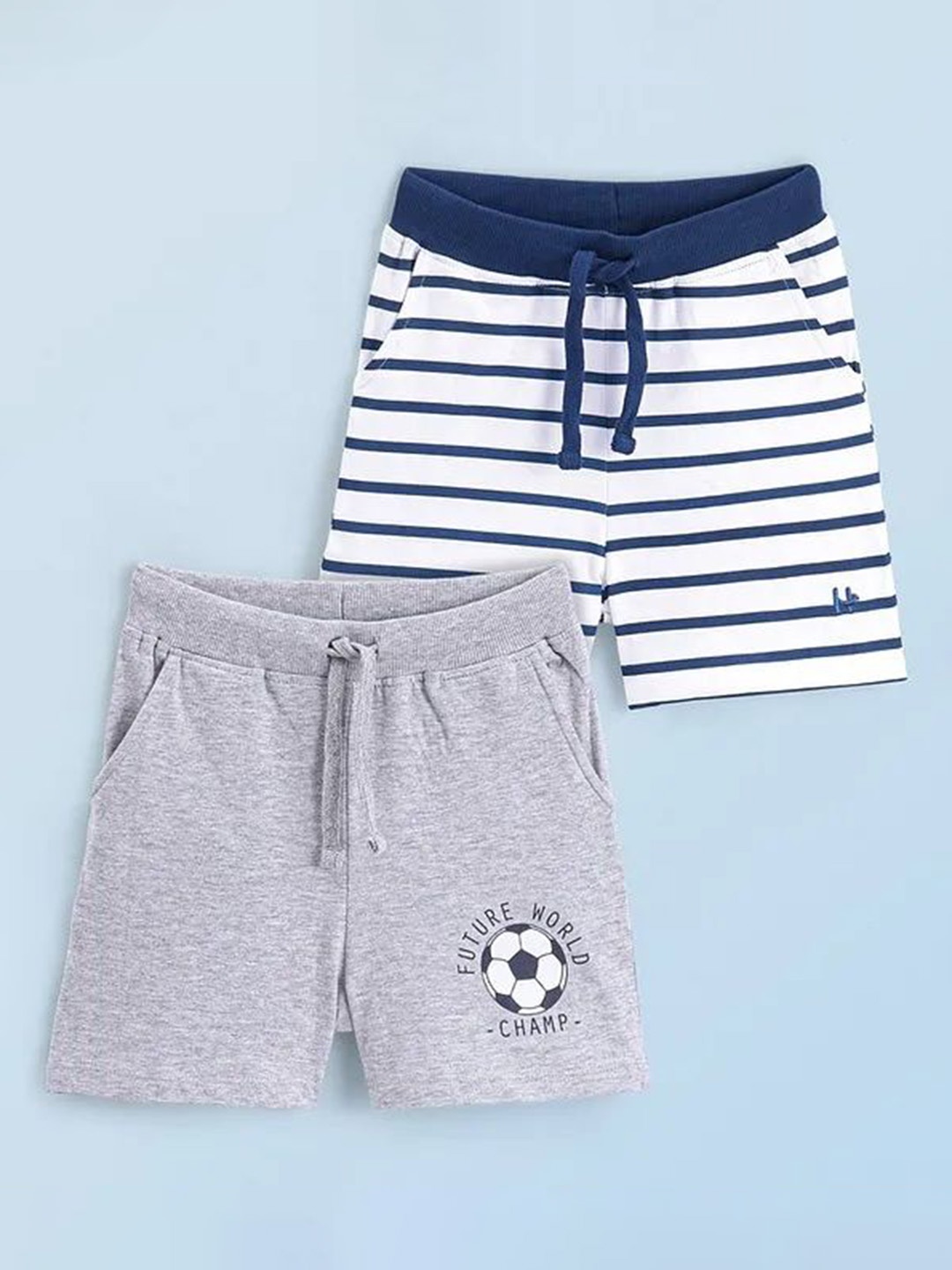 

Honeyhap Boys Pack OF 2 Striped Technology Bio Finish Shorts, Grey