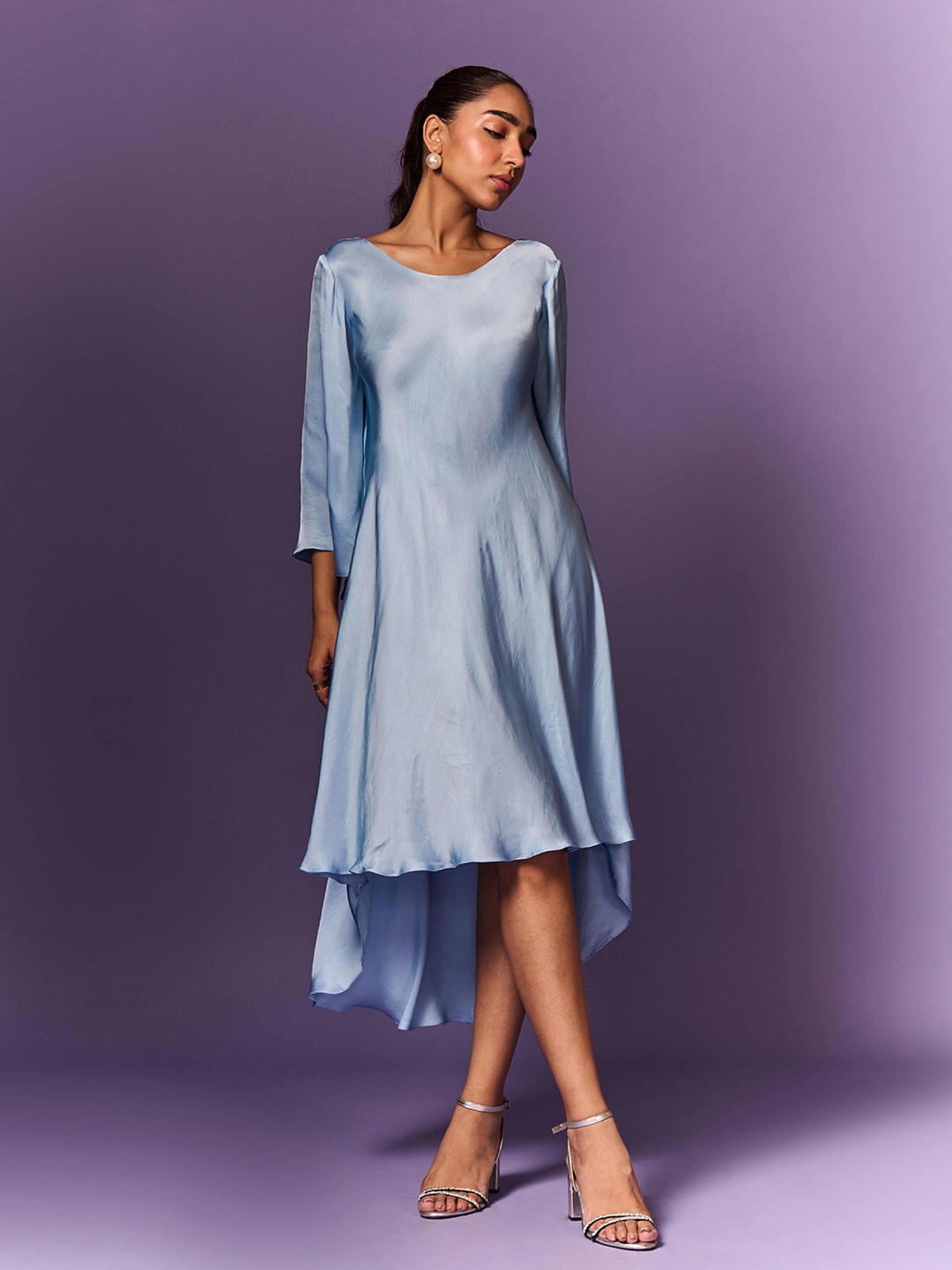 

EMBLAZE Fit & Flare Midi Dress, Blue