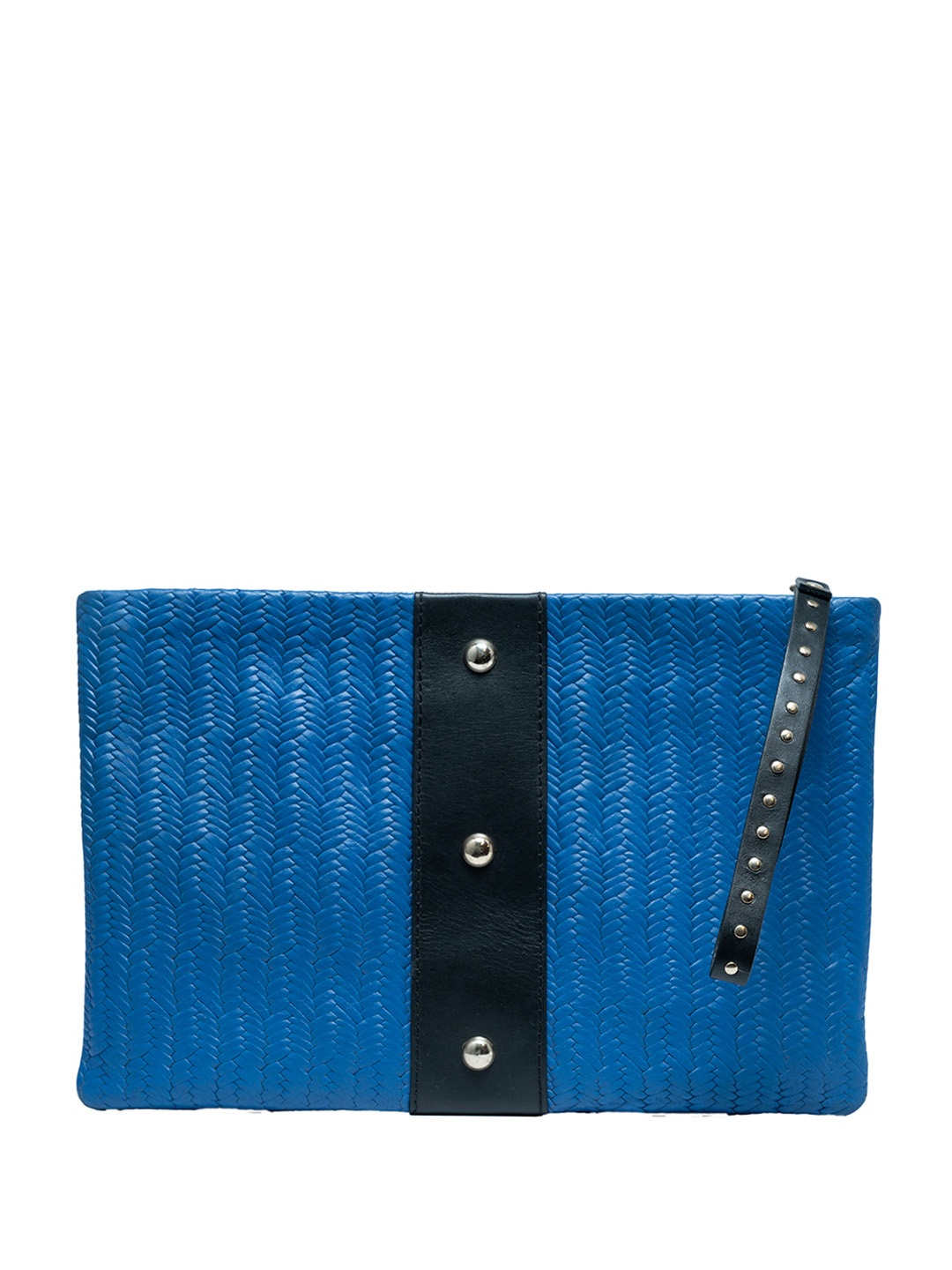 

RI2K LONDON Women Textured Leather Clutch Bag, Blue