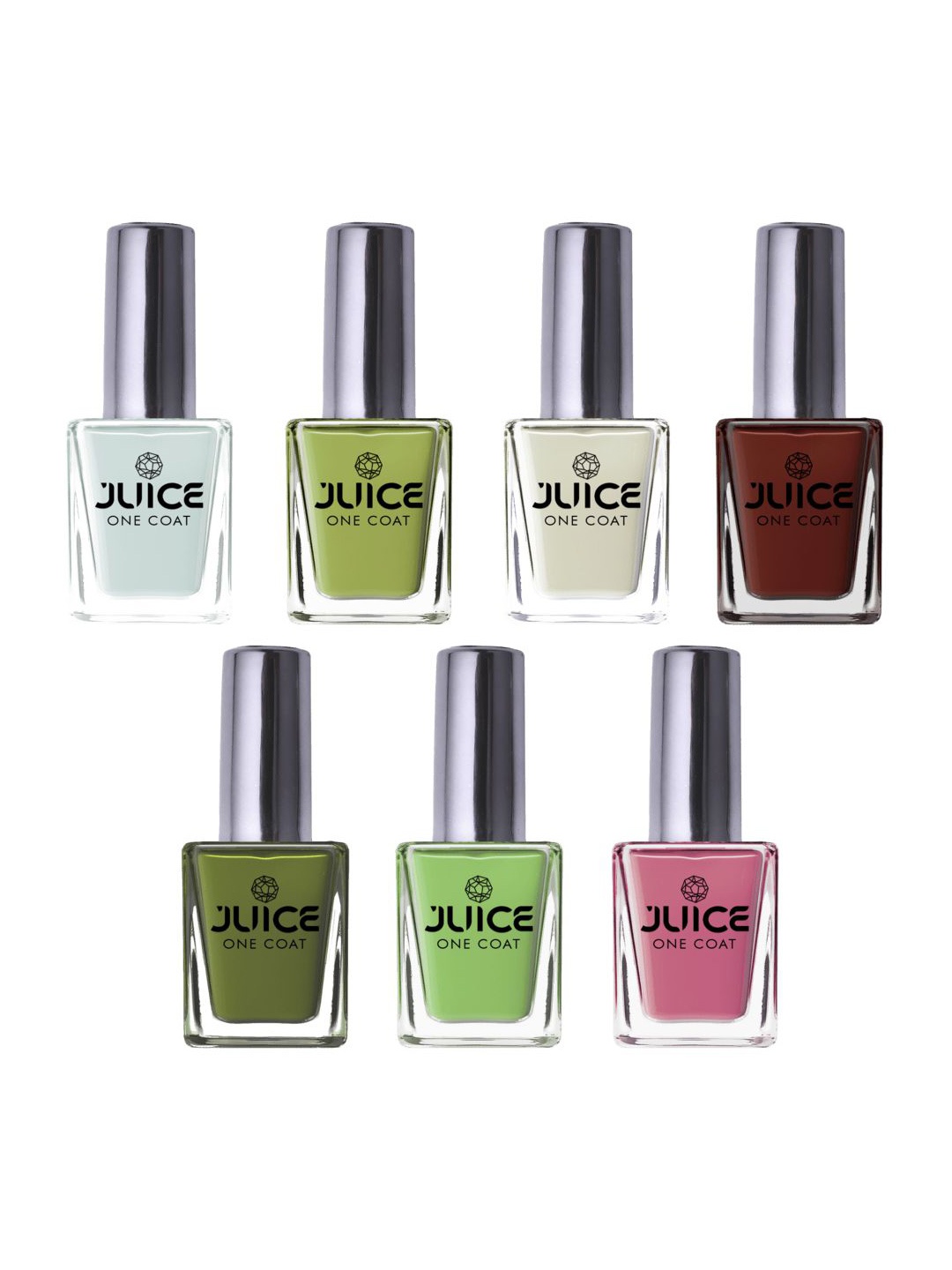 

JUICE One Coat Set Of 7 Long-Wearing Glossy Nail Polish - 11 ml Each, Multi