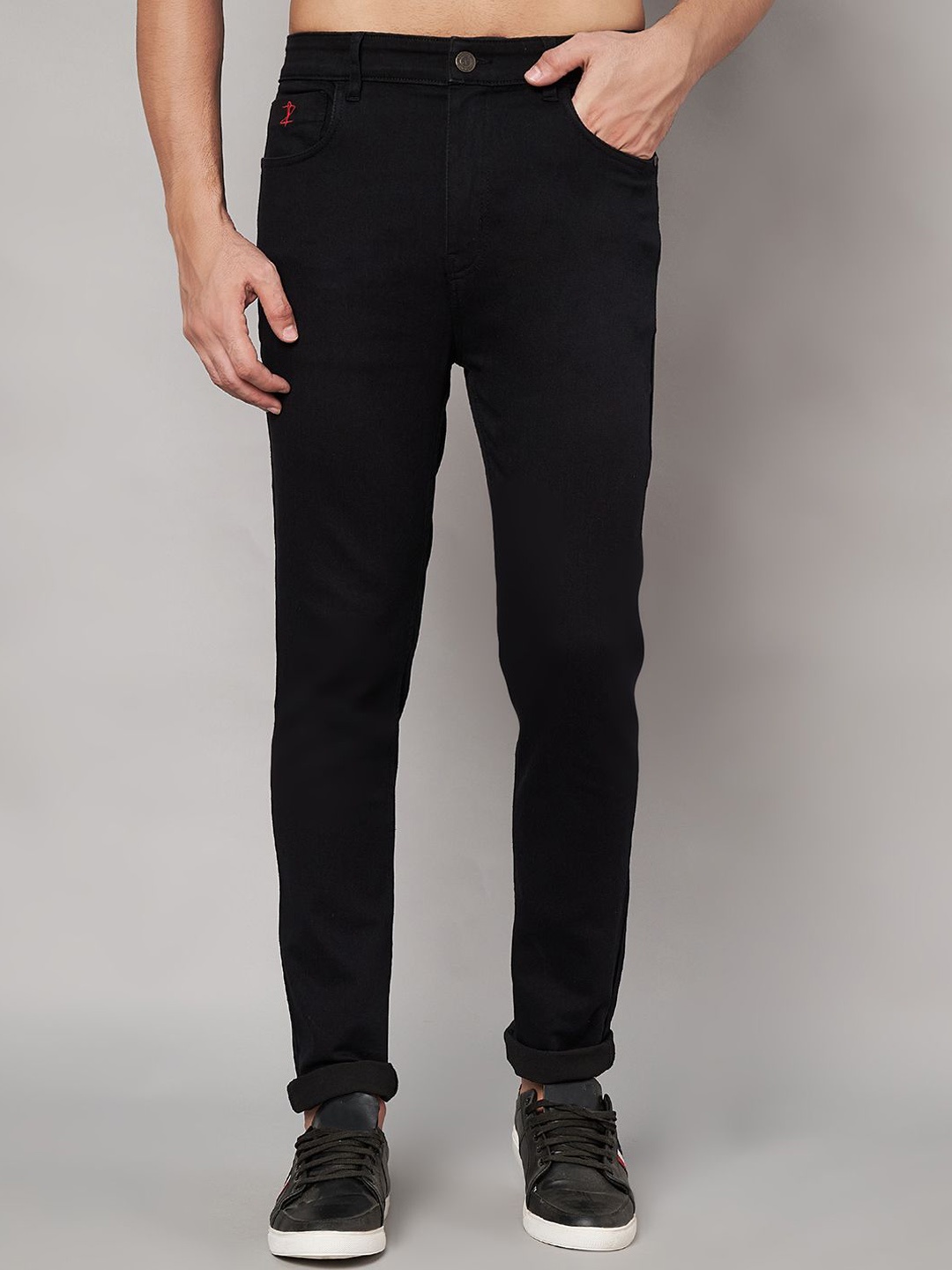 

Aazing London Men Jean Light Fade Stretchable Cotton Jeans, Black