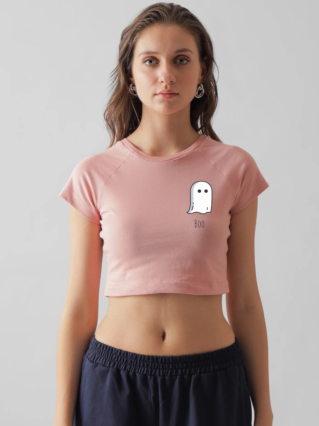 

BOTNIA Cotton Crop Top, Pink