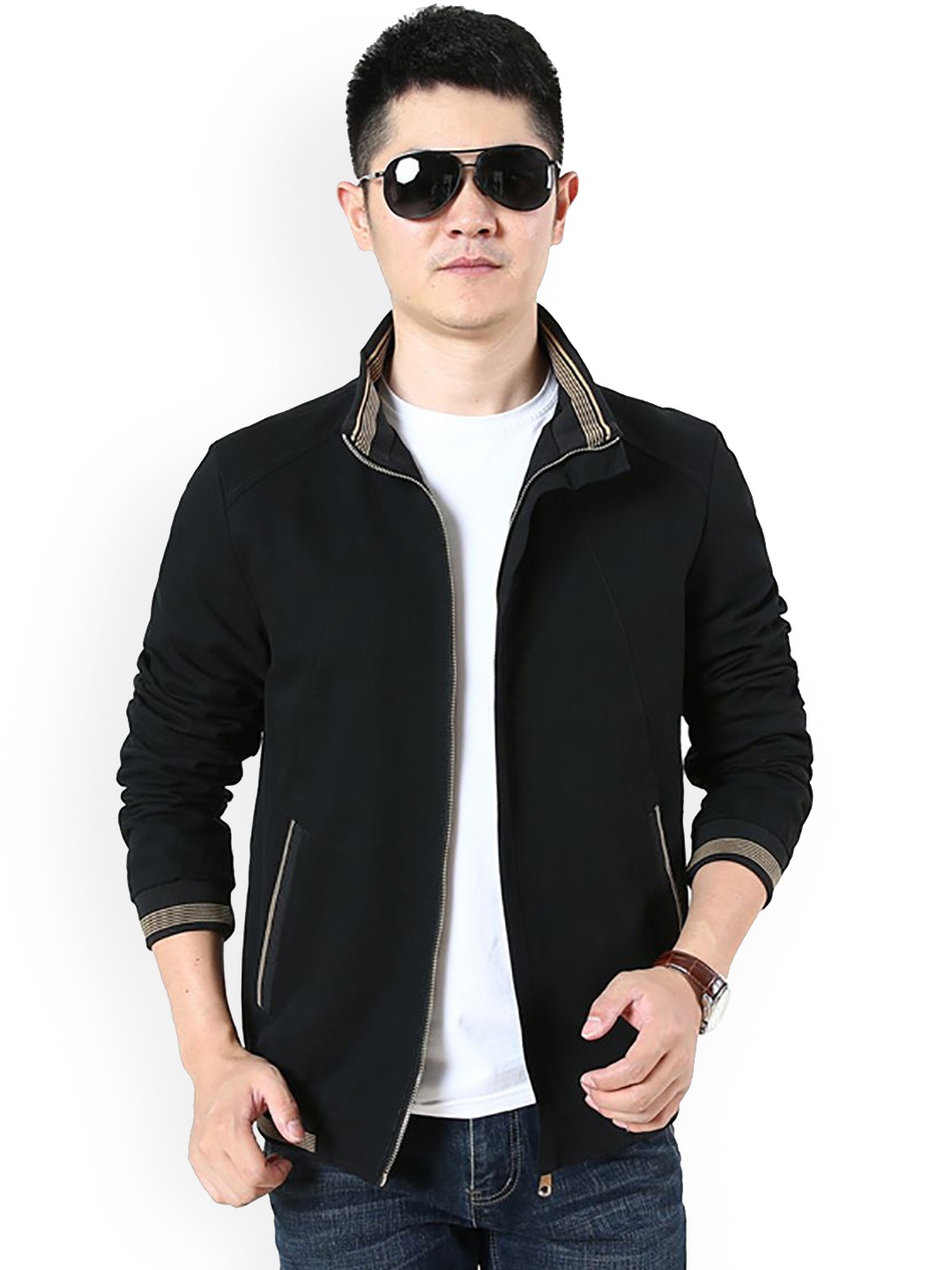 

StyleCast x Revolte Men Windcheater Tailored Jacket, Black