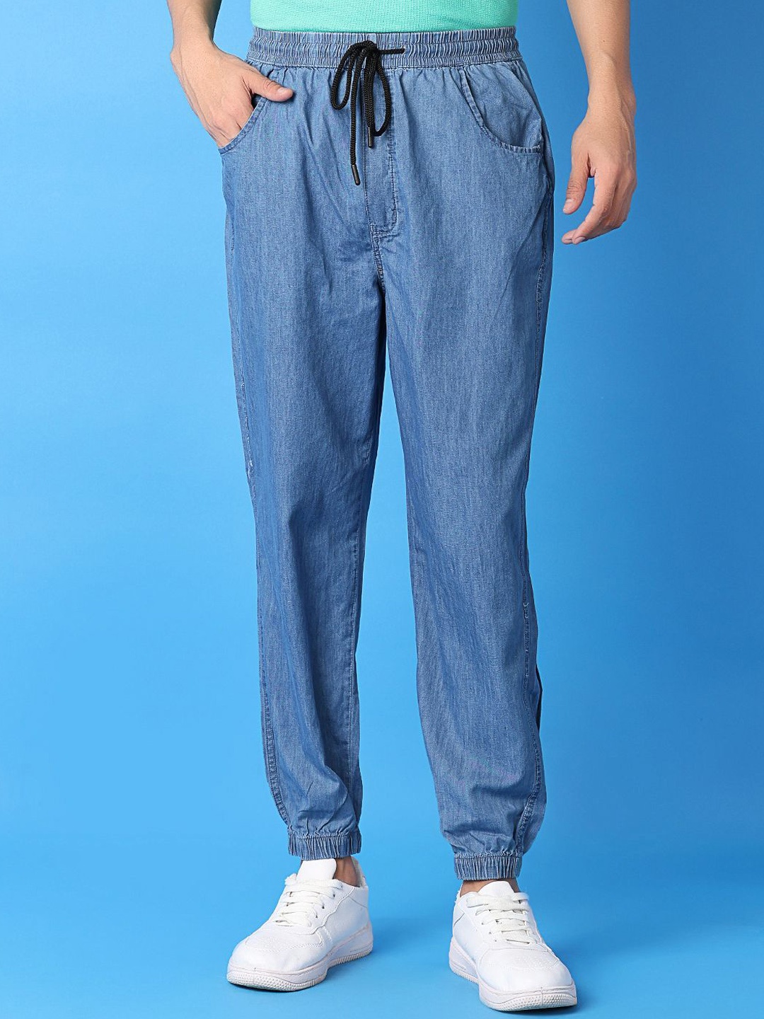 

V-Mart Men Joggers Trousers, Blue