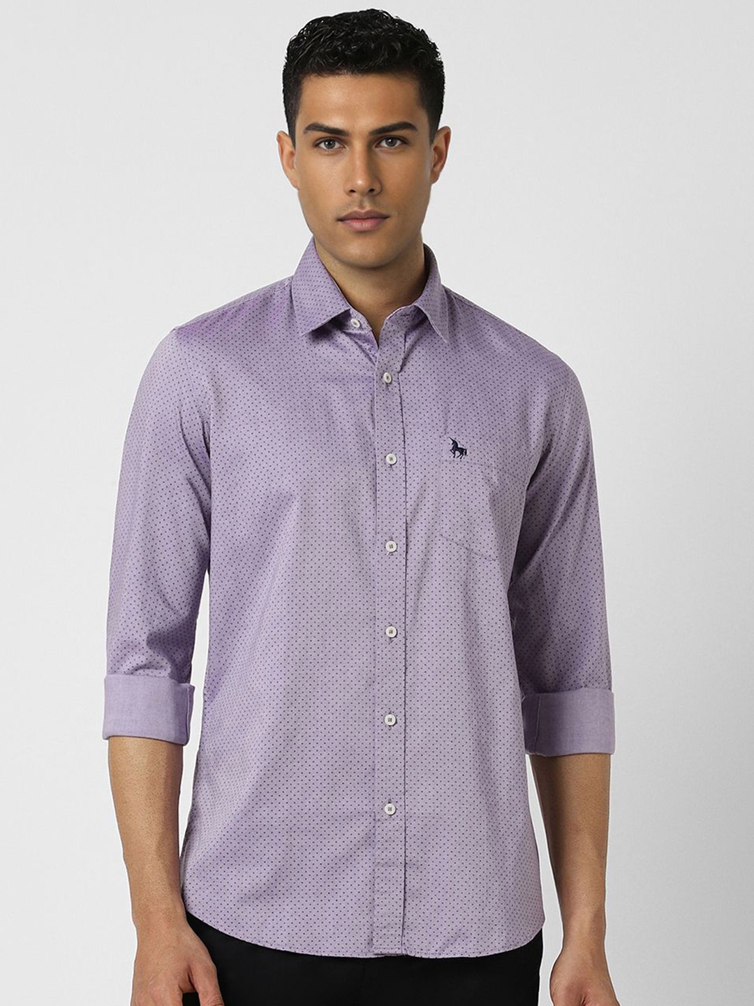 

Van Heusen Sport Men Slim Fit Micro Ditsy Printed Casual Shirt, Lavender