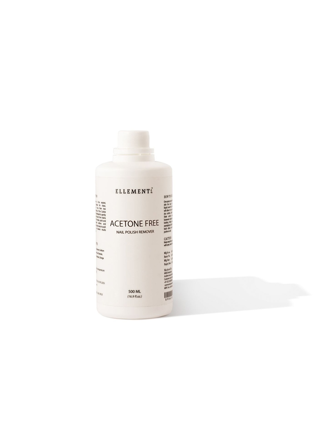 

ELLEMENT CO. Acetone Free Nail Polish Remover - 500 ml, White