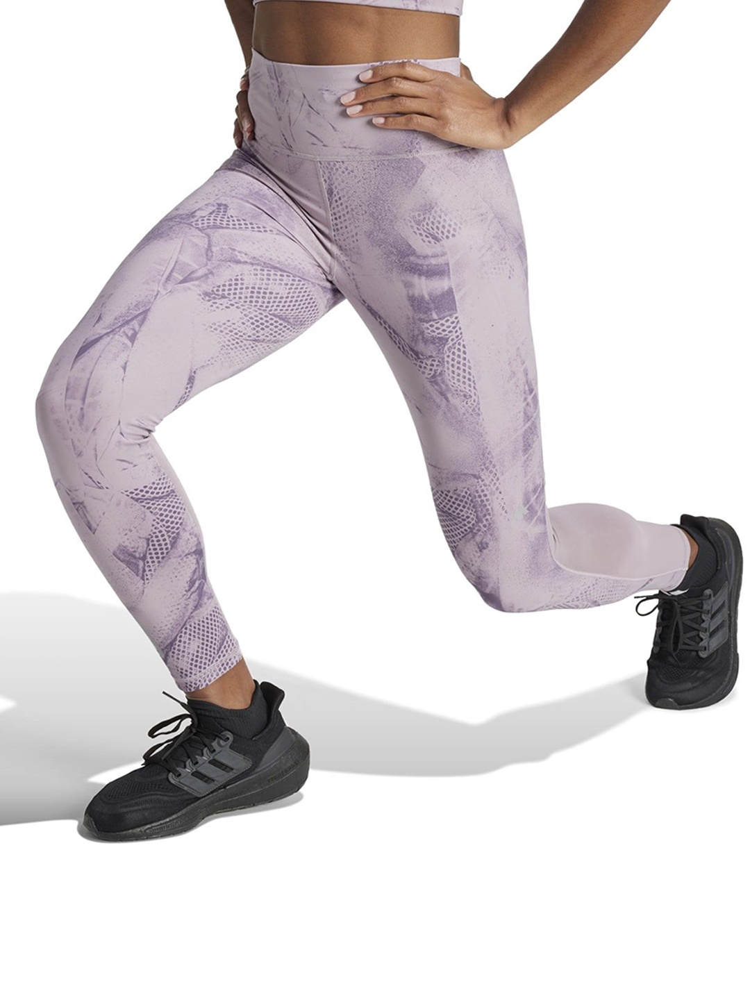

ADIDAS Women High Rise Ankle Length Tights, Purple