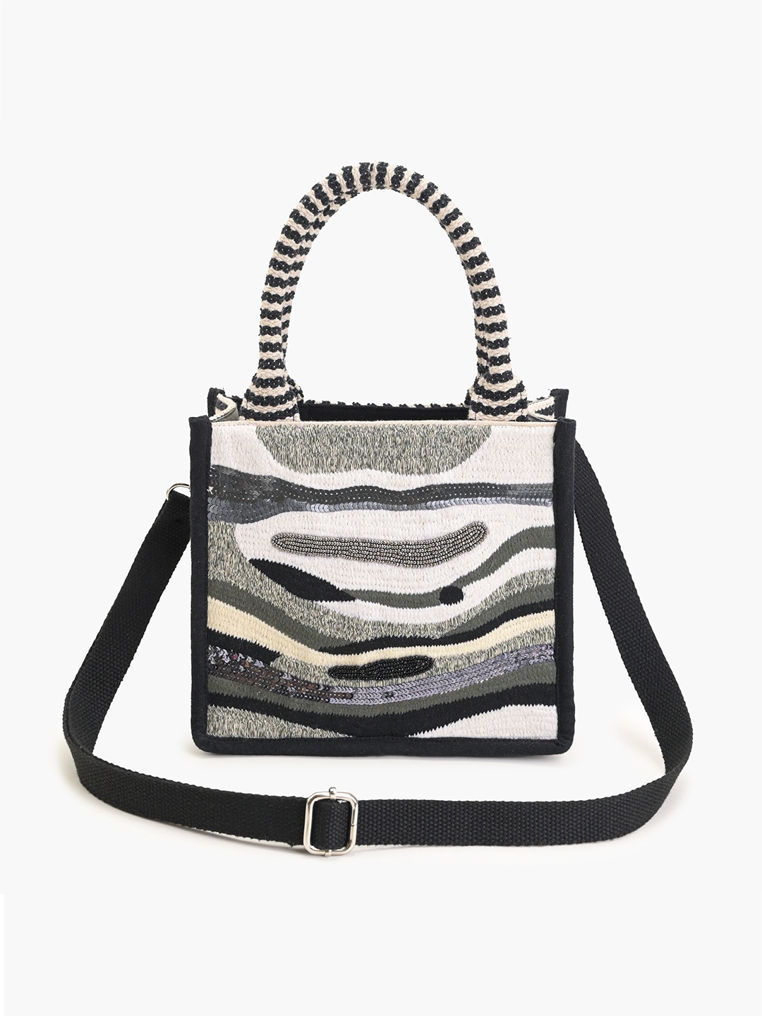 

BohoGirl Embellished Swagger Tote Bag, Black
