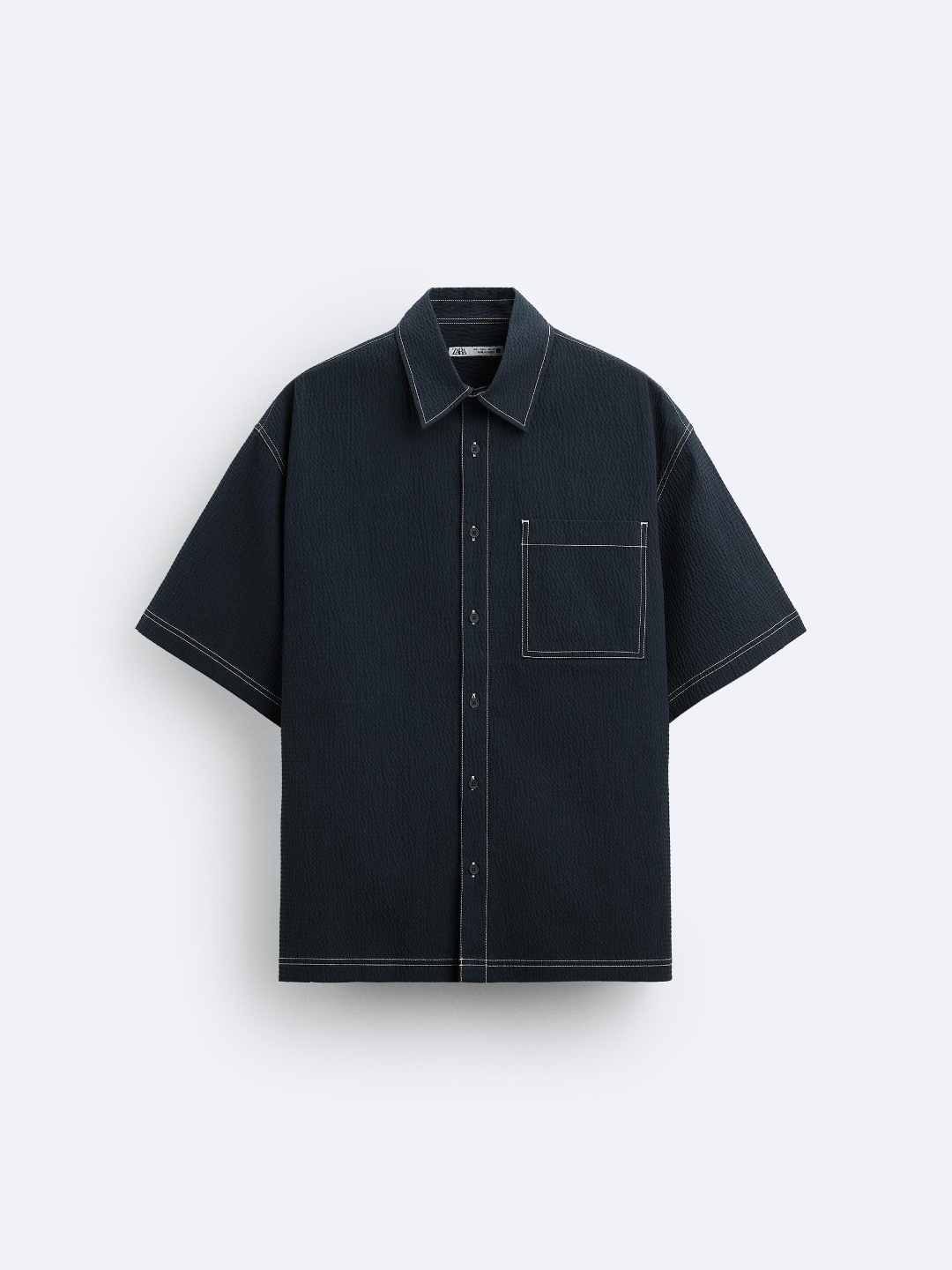 

ZARA Men Navy Blue Shirts
