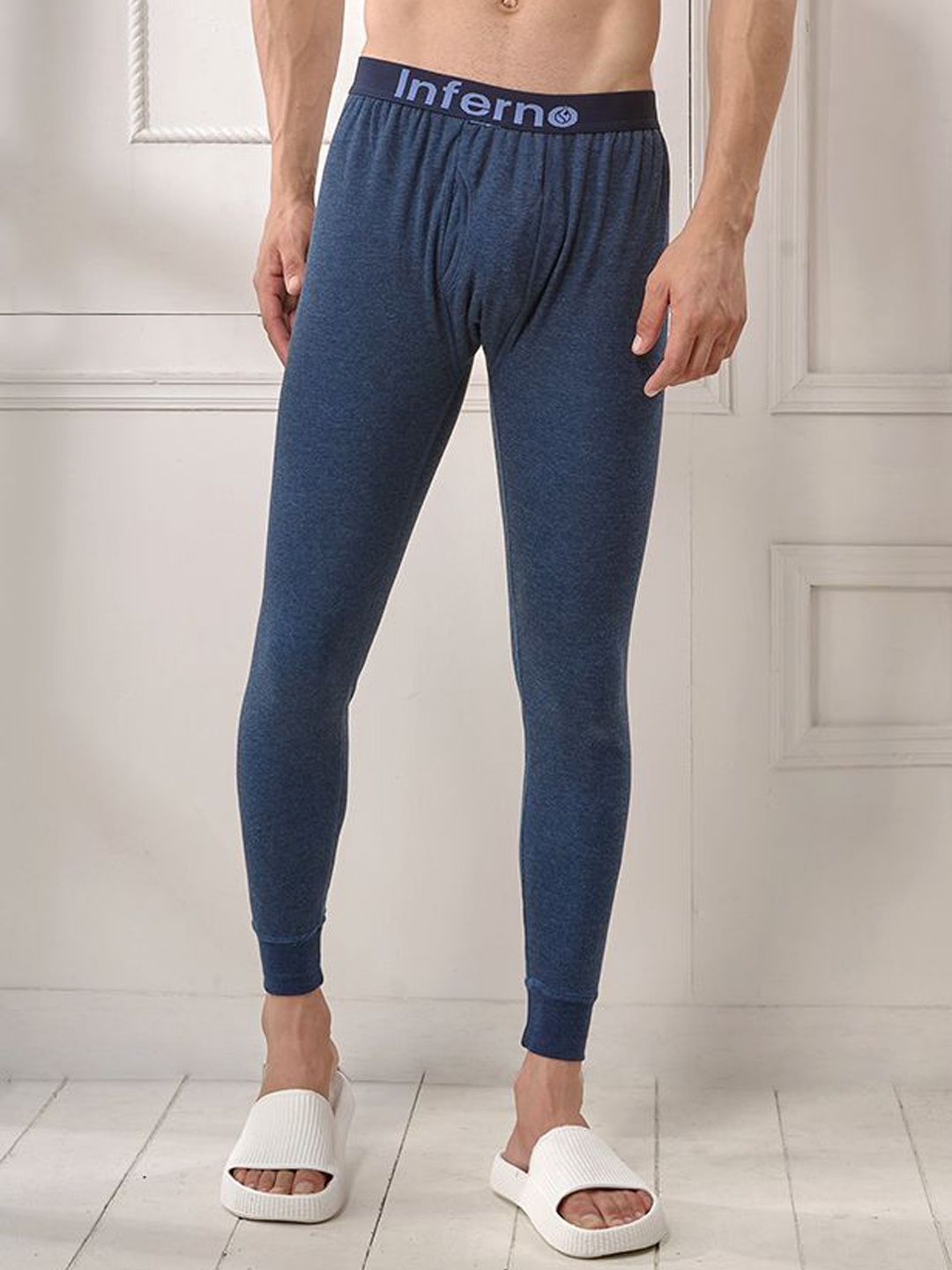 

INFERNO Men Thermal Bottom with Fleeced Linning, Blue