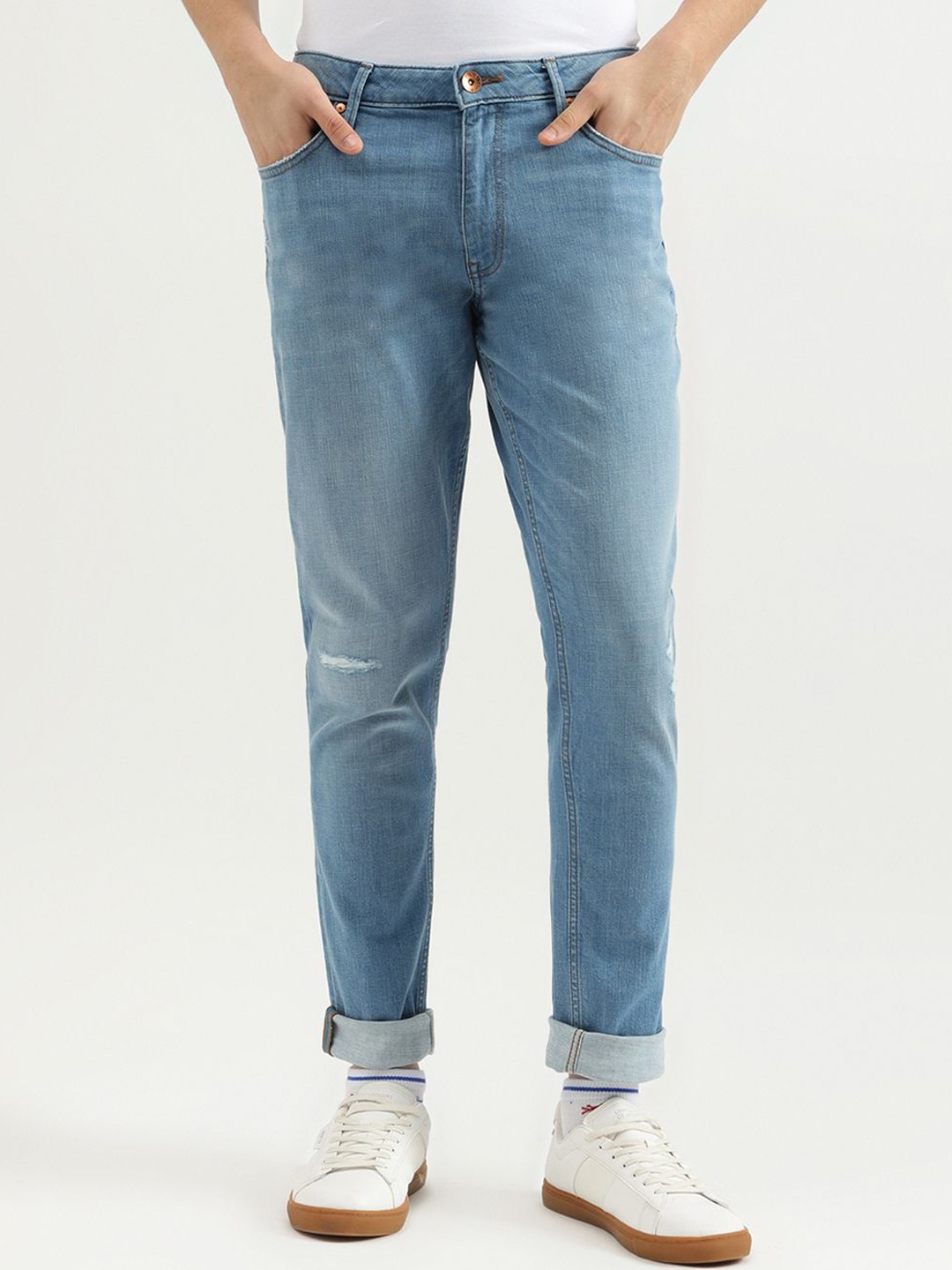 

United Colors of Benetton Men Slim Fit Mid-Rise Jeans, Blue