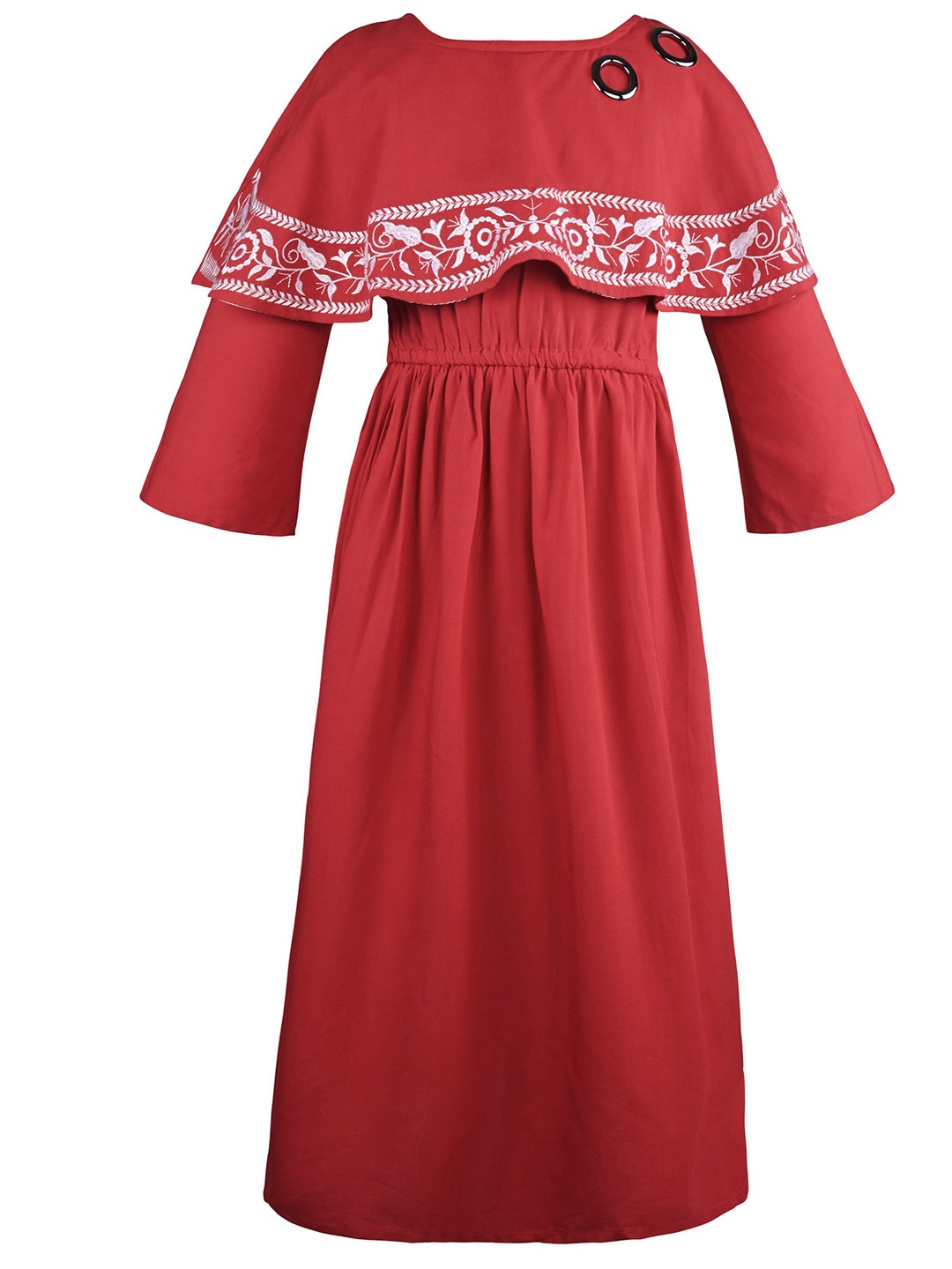 

Wish Karo Embroidered Fit & Flare Dress, Red