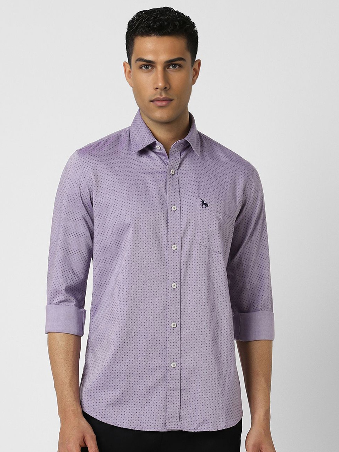 

Van Heusen Sport Men Slim Fit Micro Ditsy Printed Casual Shirt, Lavender