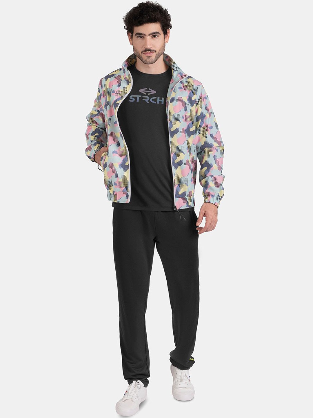 

STRCH Unisex Nylon Lightweight Crop Outdoor Bomber Jacket, Multi