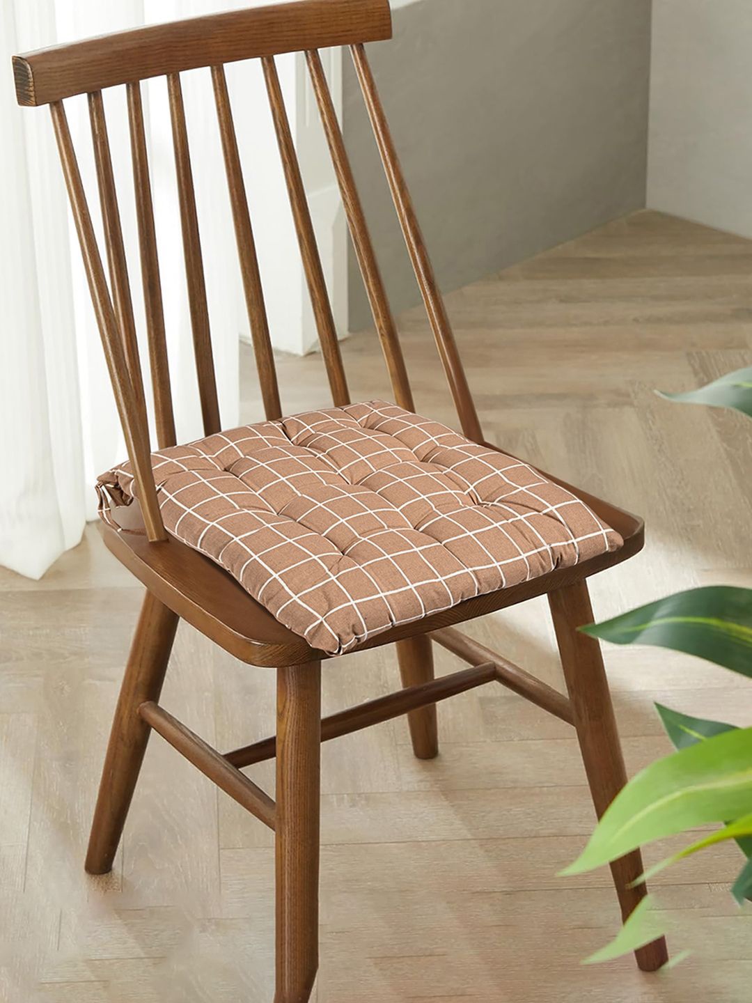 

Kuber Industries Brown 6 Pieces Printed Cotton Chair Pads