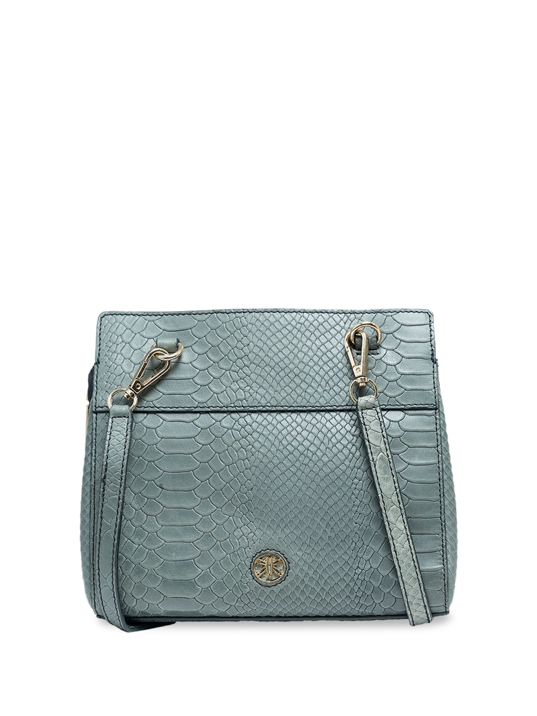 

RI2K LONDON Women Textured Leather Shoulder Bag, Grey
