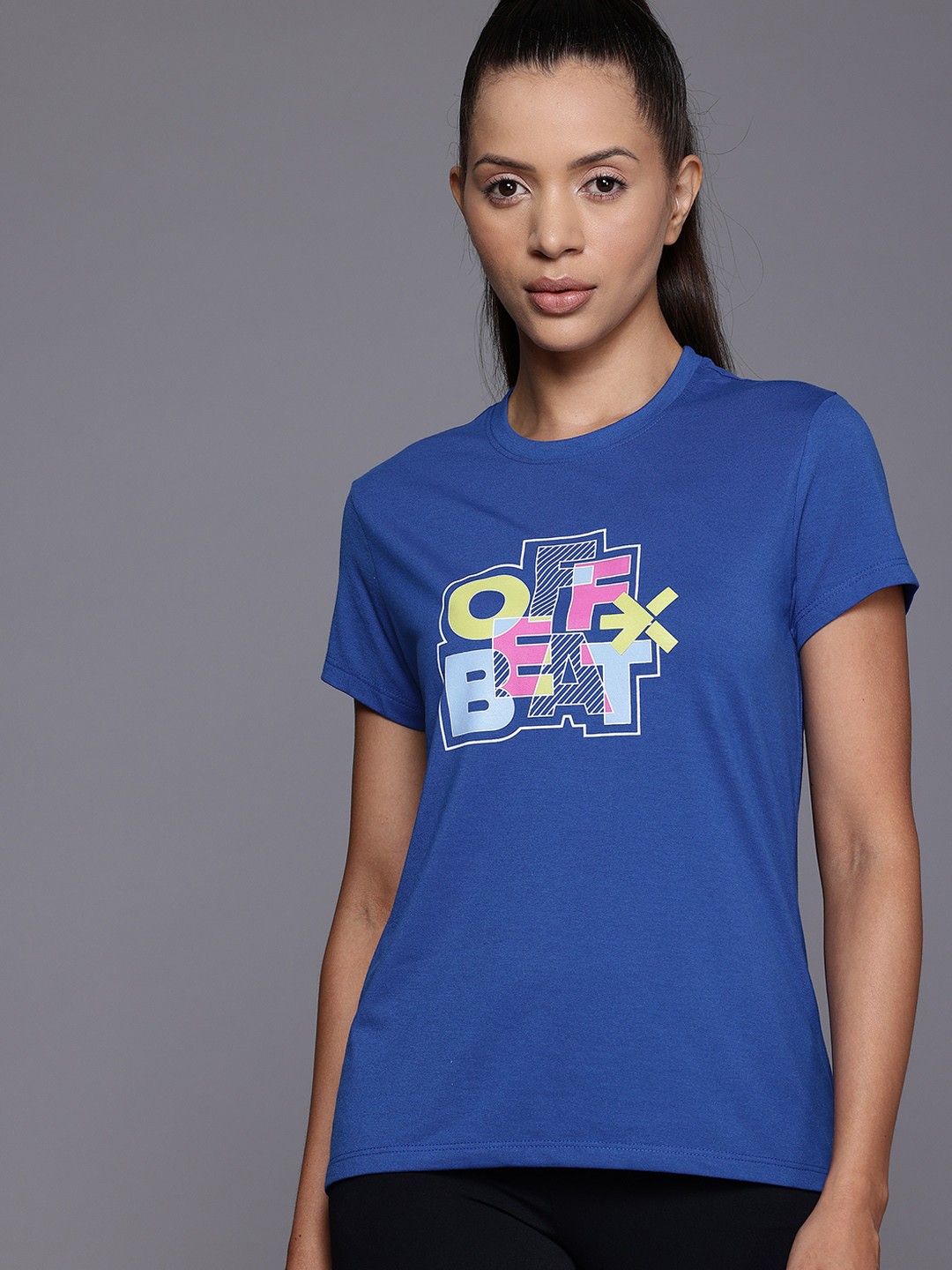 

HRX by Hrithik Roshan Women Typography Printed T-shirt, Blue
