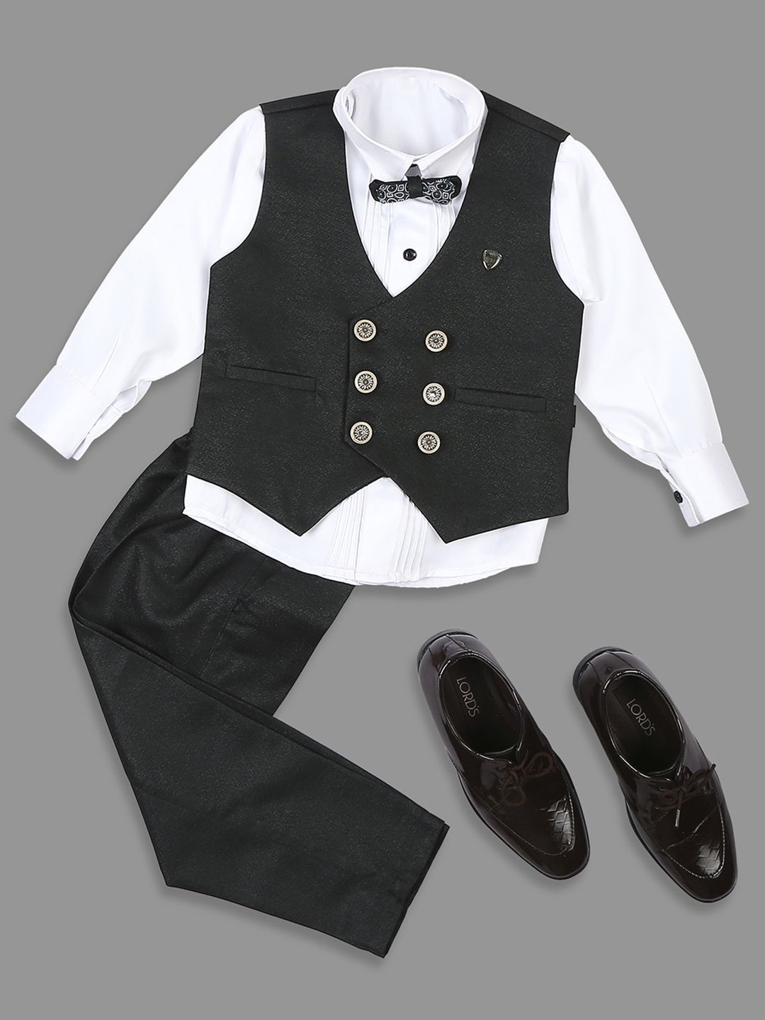 

YK Boys Double Breasted 4 Pcs Suit, Green