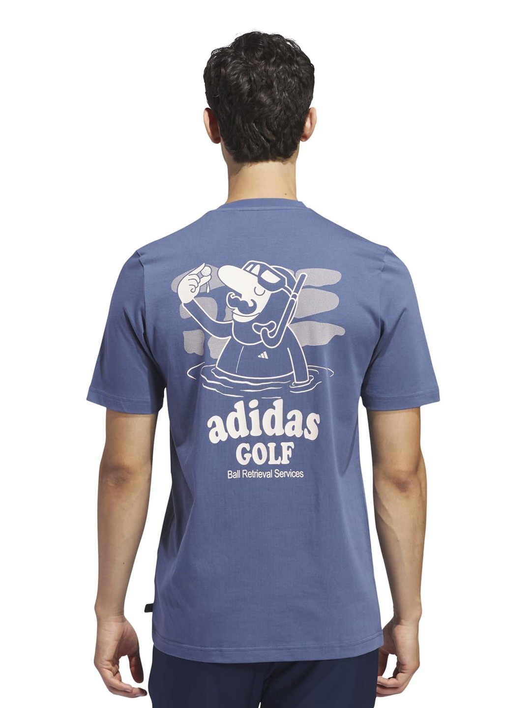 

ADIDAS Men Golf Graphic Printed Round Neck Cotton T-shirt, Blue