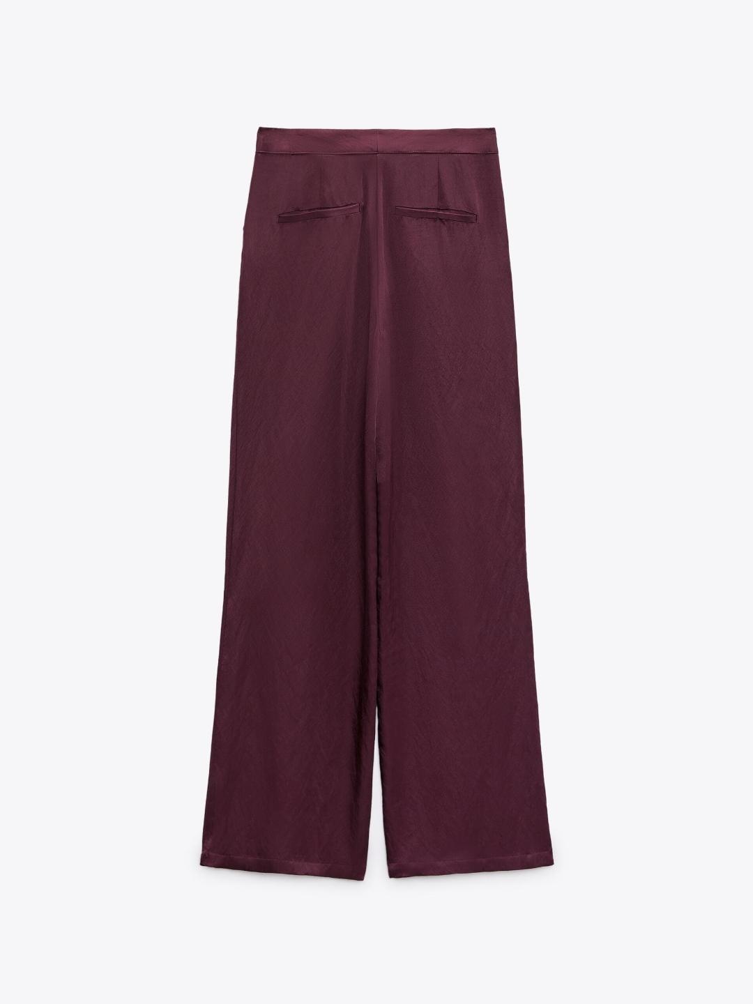 

ZARA Women Burgundy Trouser