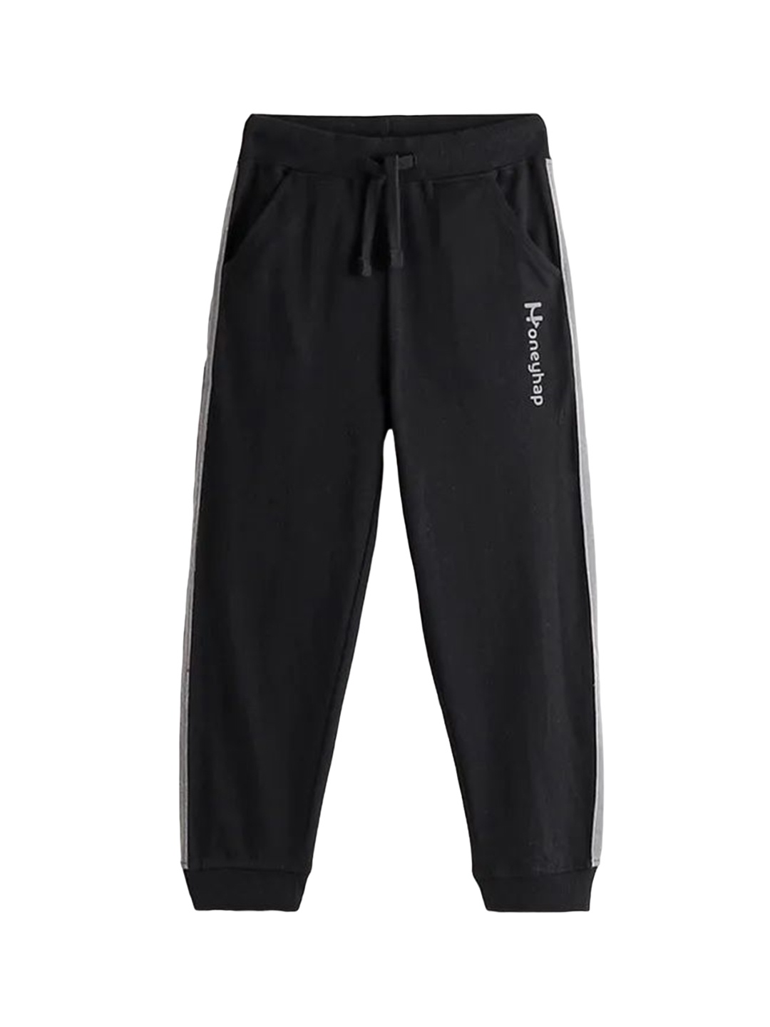 

Honeyhap Boys Cotton Mid Rise Joggers, Black